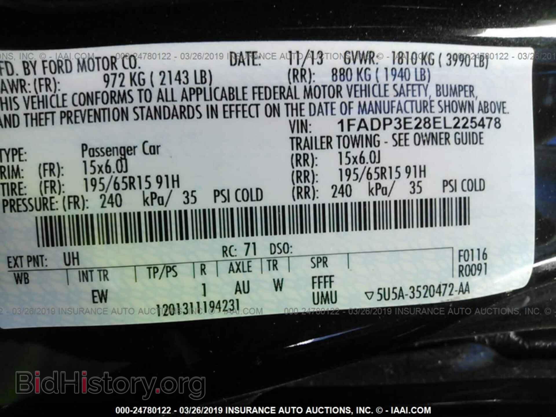 2014 FORD FOCUS - VIN: 1FADP3E28EL225478 - Фото 9