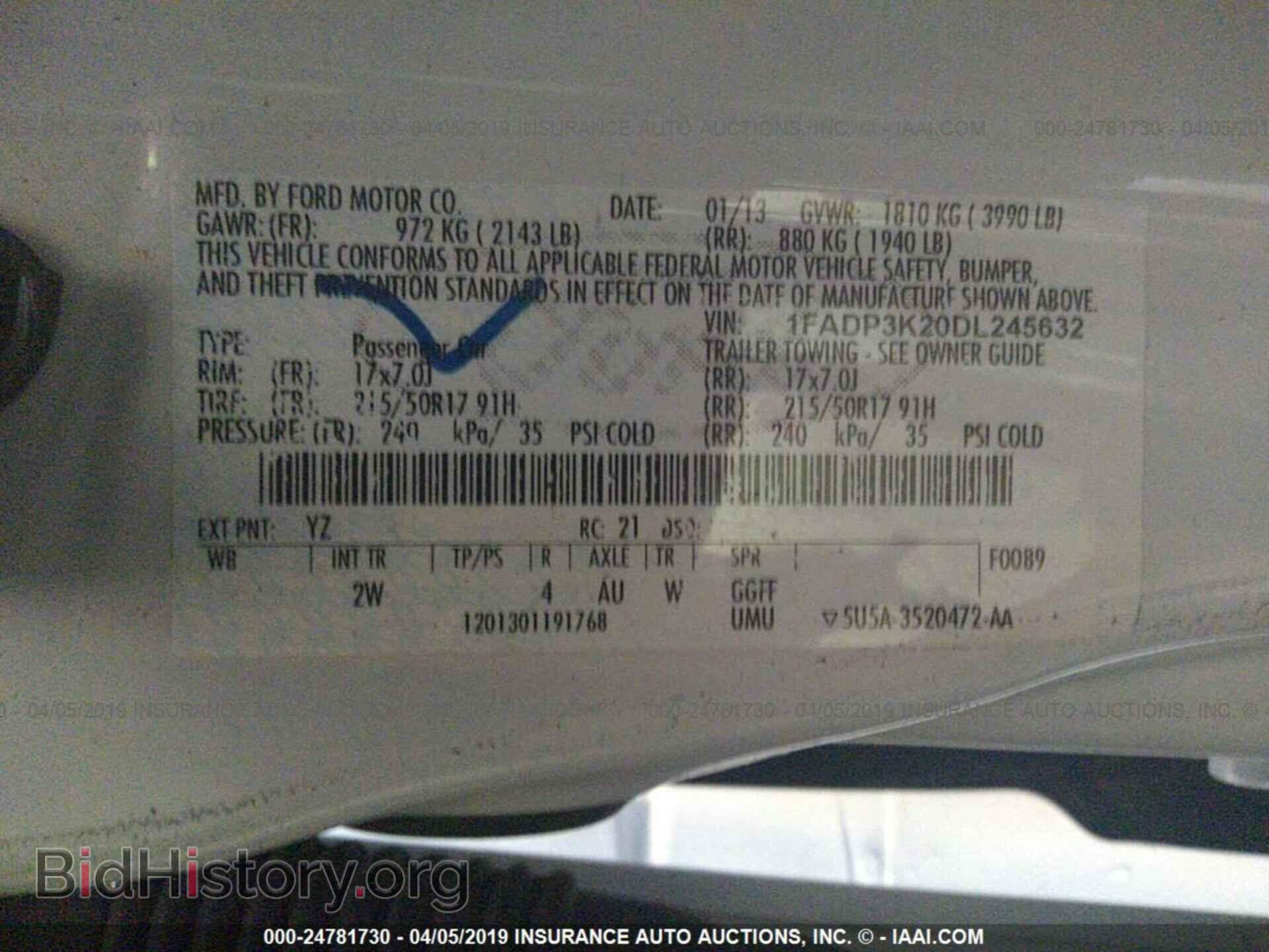 2013 FORD FOCUS - VIN: 1FADP3K20DL245632 - Фото 9