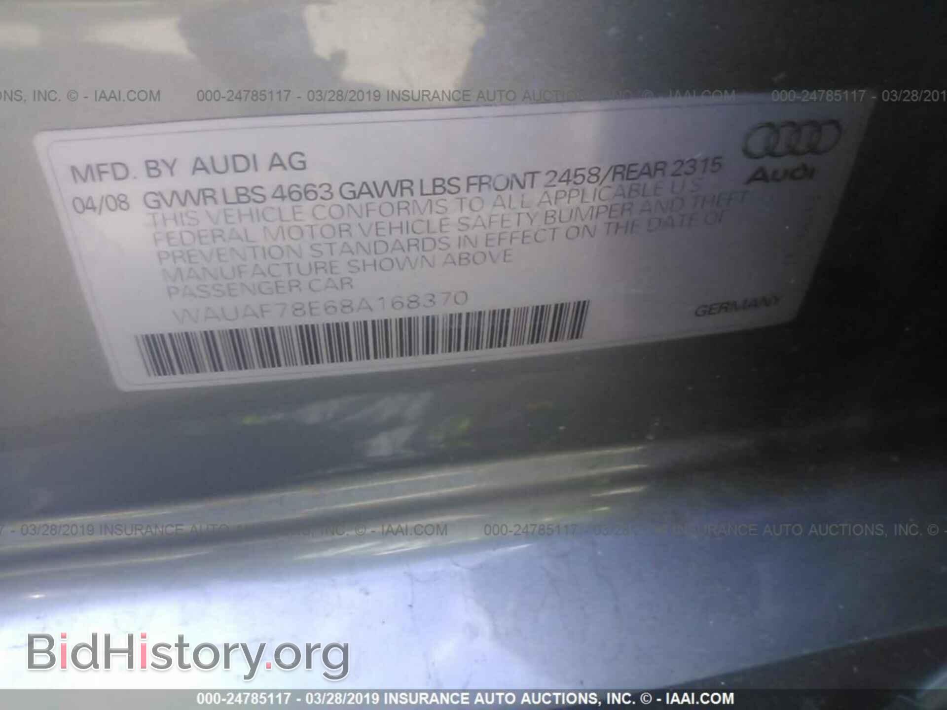 2008 AUDI A4 - VIN: WAUAF78E68A168370 - Фото 9