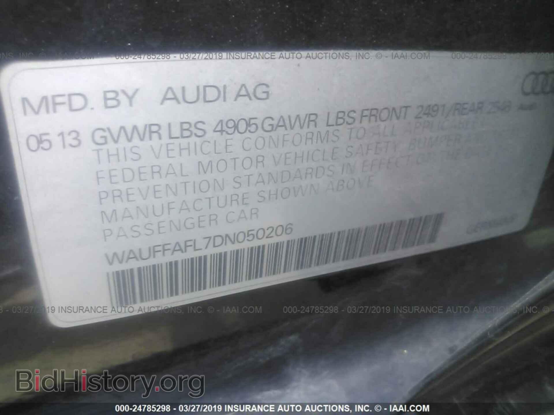 2013 AUDI A4 - VIN: WAUFFAFL7DN050206 - Фото 9