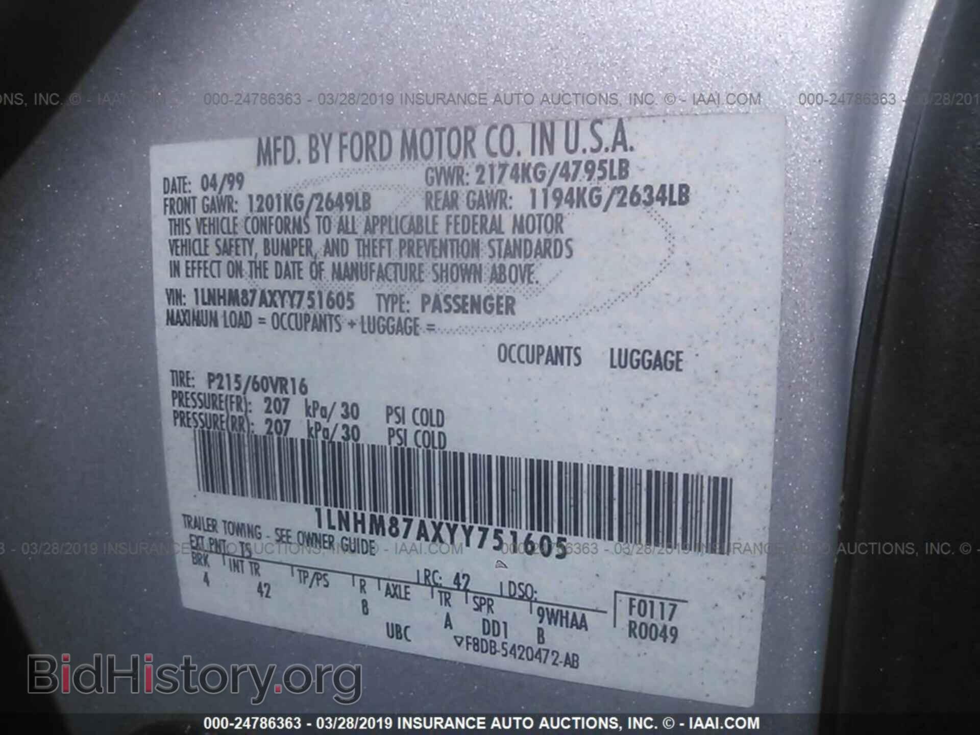 2000 LINCOLN LS - VIN: 1LNHM87AXYY751605 - Photo 9