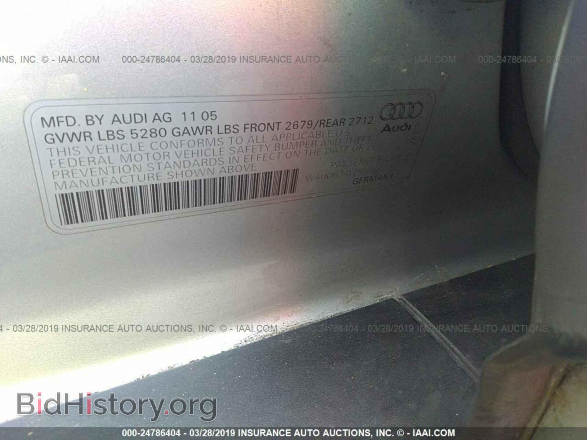 2006 AUDI A6 - VIN: WAUDH74F26N101132 - Фото 9