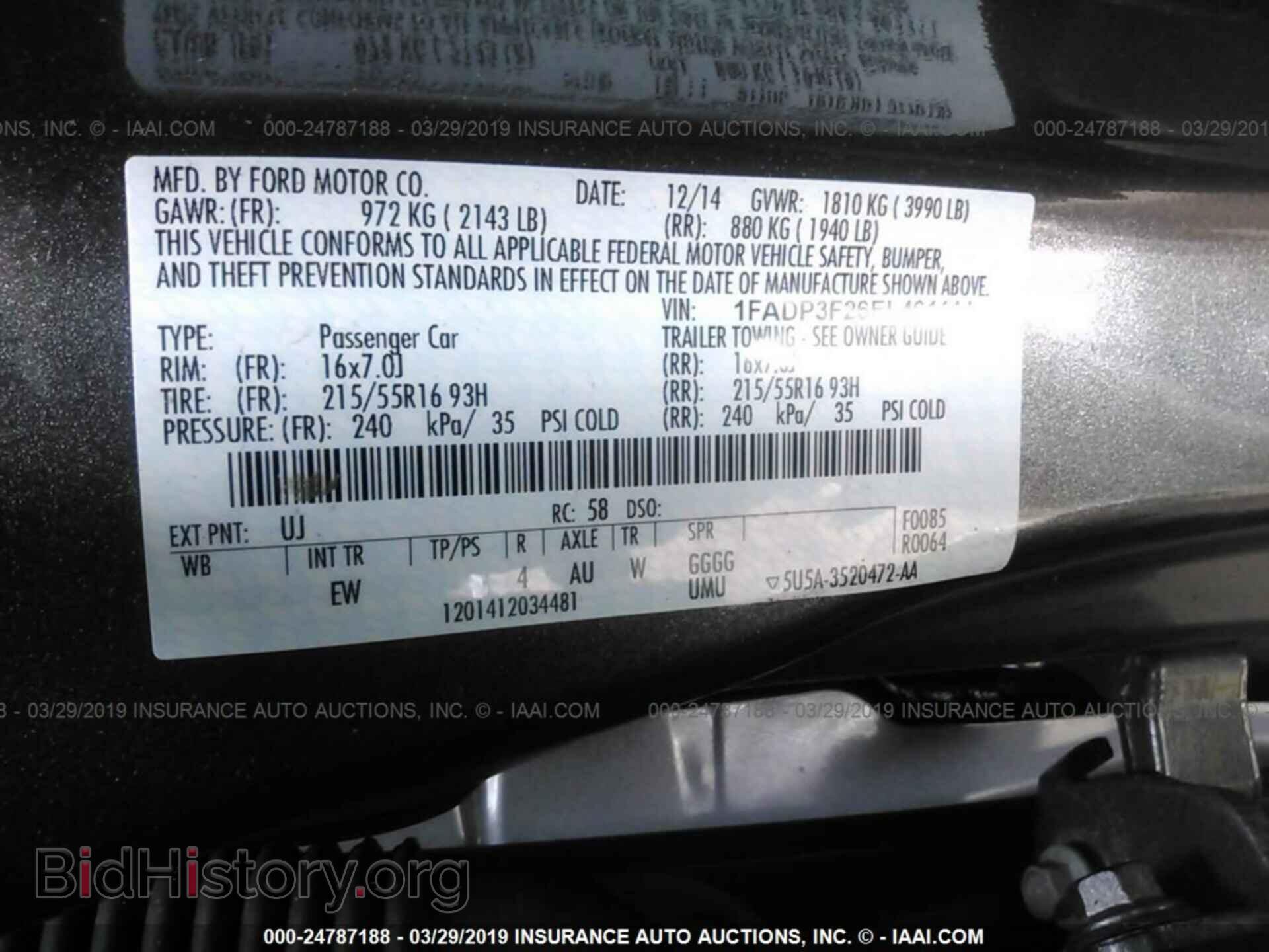2014 FORD FOCUS - VIN: 1FADP3F26EL461111 - Фото 9