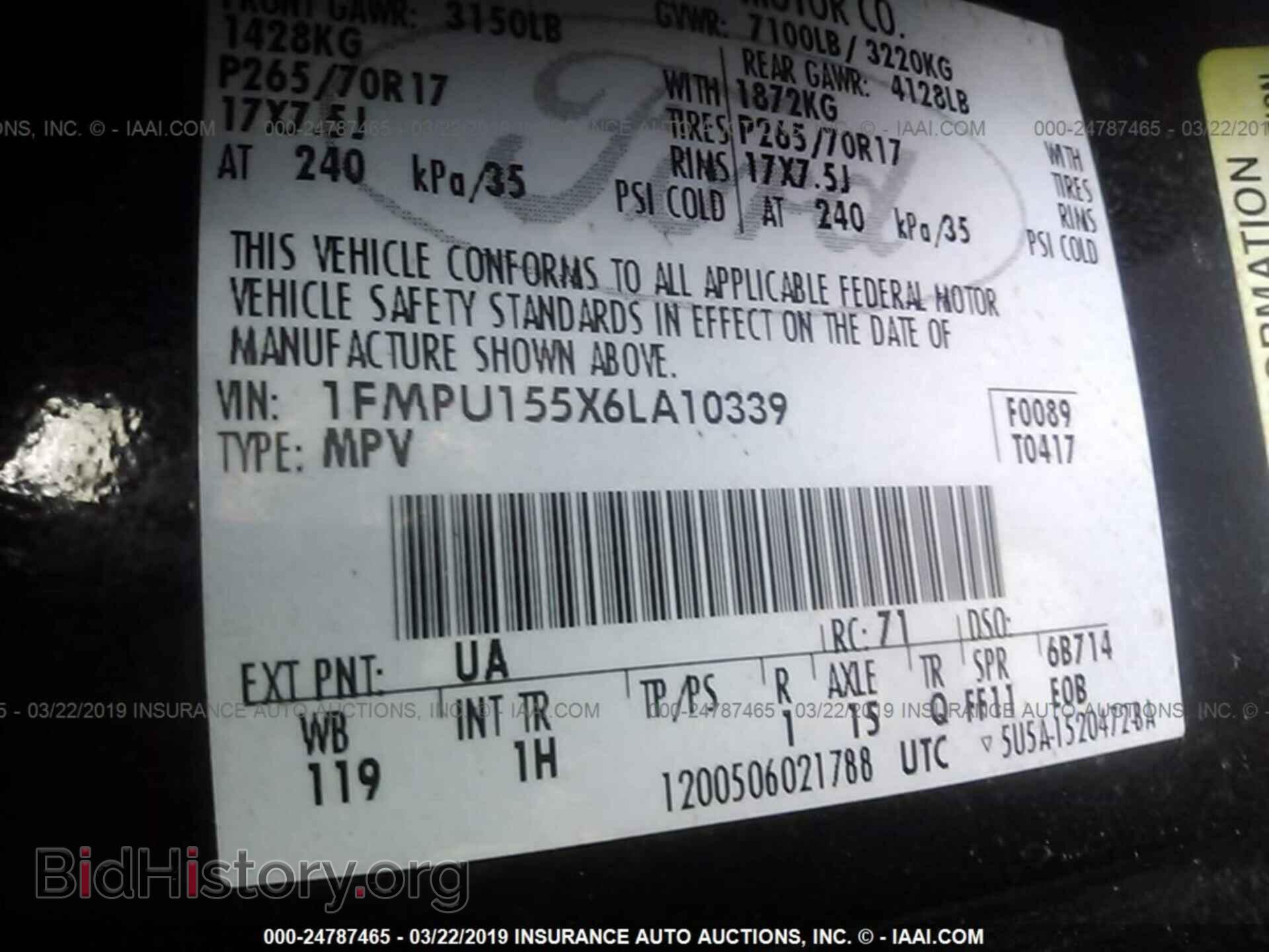 2006 FORD EXPEDITION - VIN: 1FMPU155X6LA10339 - Фото 9