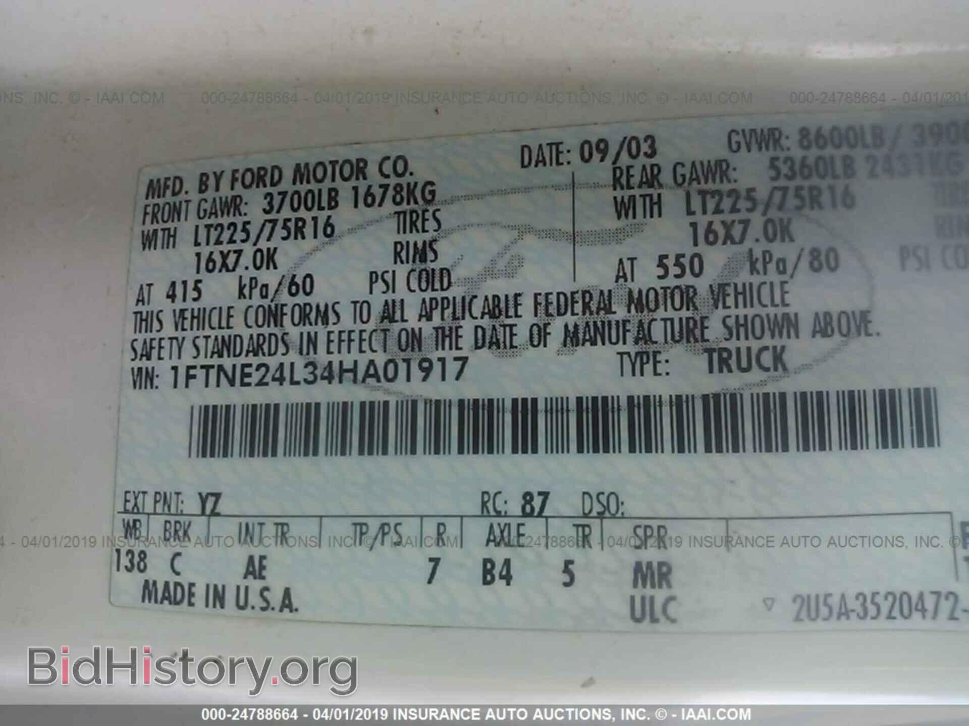 2004 FORD ECONOLINE - VIN: 1FTNE24L34HA01917 - Photo 9
