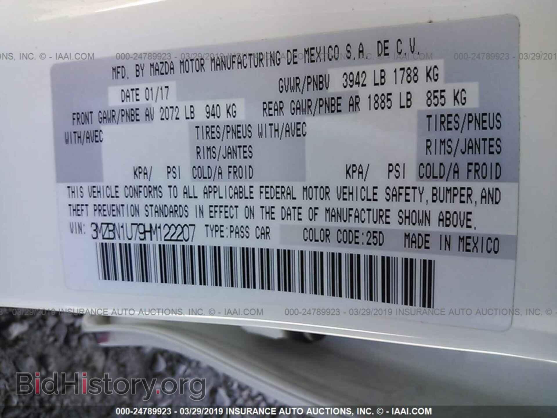 2017 MAZDA 3 - VIN: 3MZBN1U79HM122207 - Фото 9