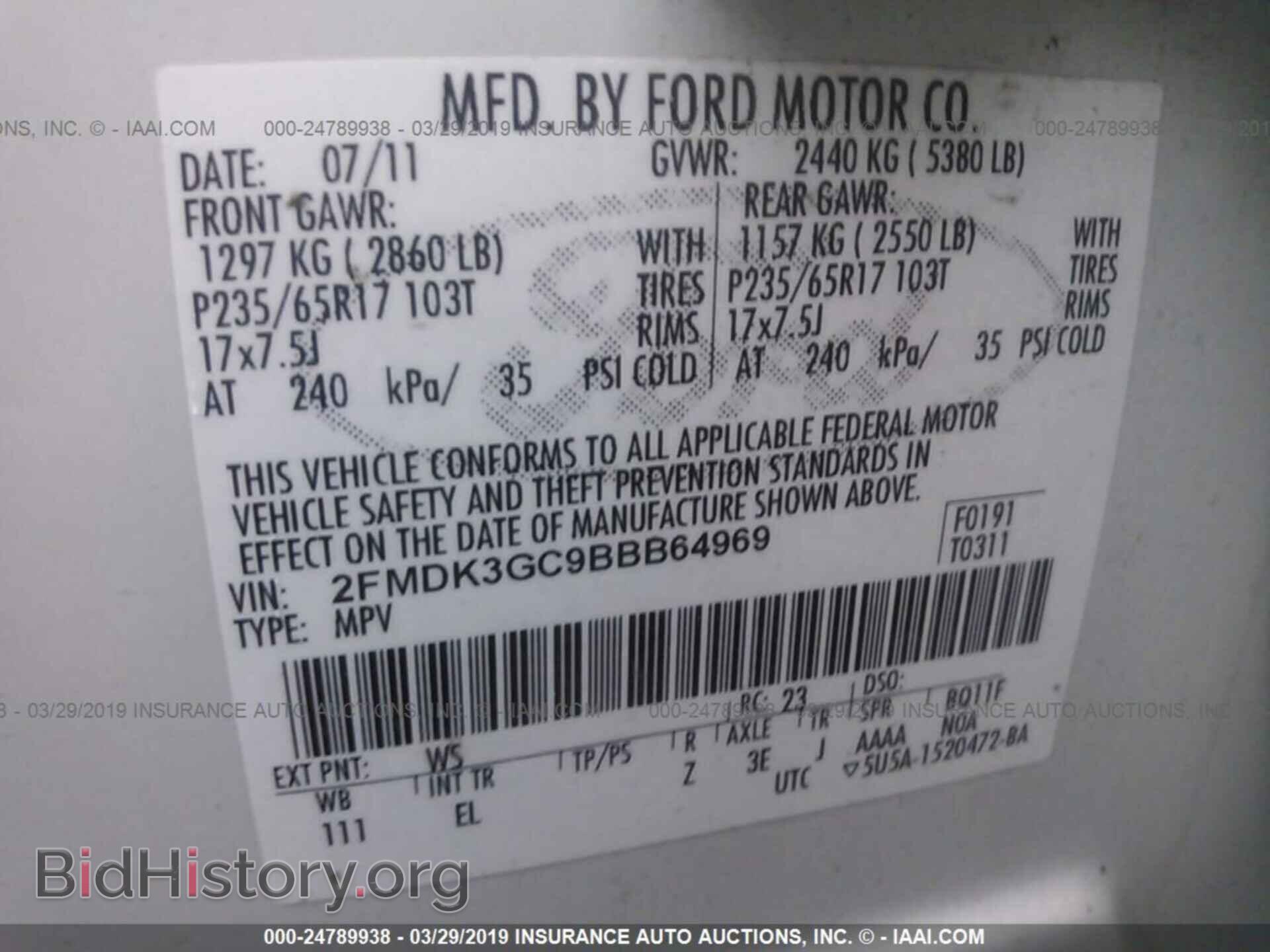 2011 FORD EDGE - VIN: 2FMDK3GC9BBB64969 - Photo 9