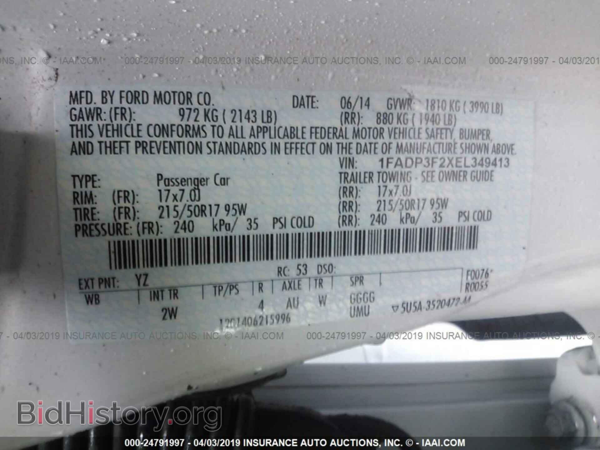 2014 FORD FOCUS - VIN: 1FADP3F2XEL349413 - Фото 9