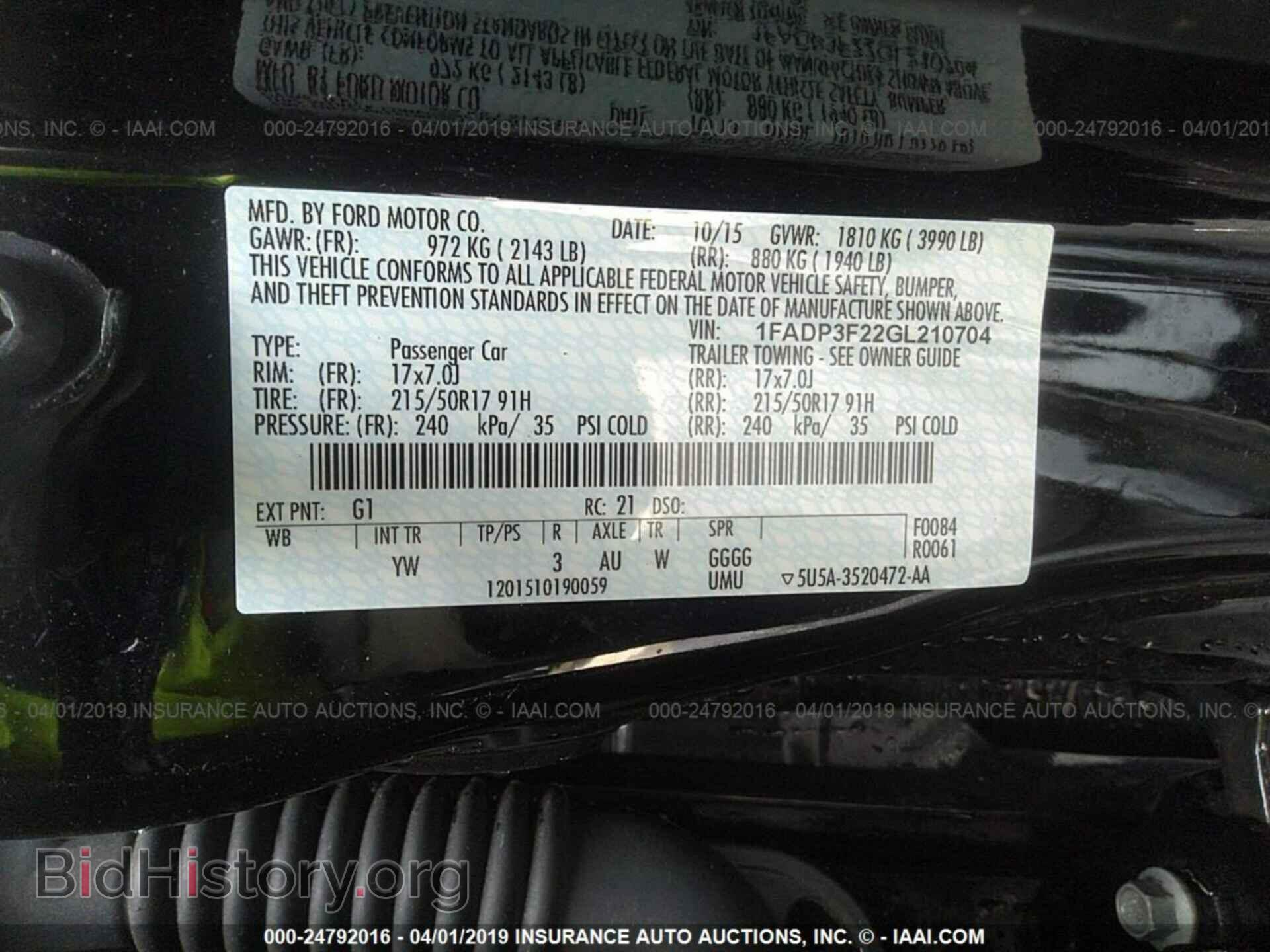 2016 FORD FOCUS - VIN: 1FADP3F22GL210704 - Photo 9