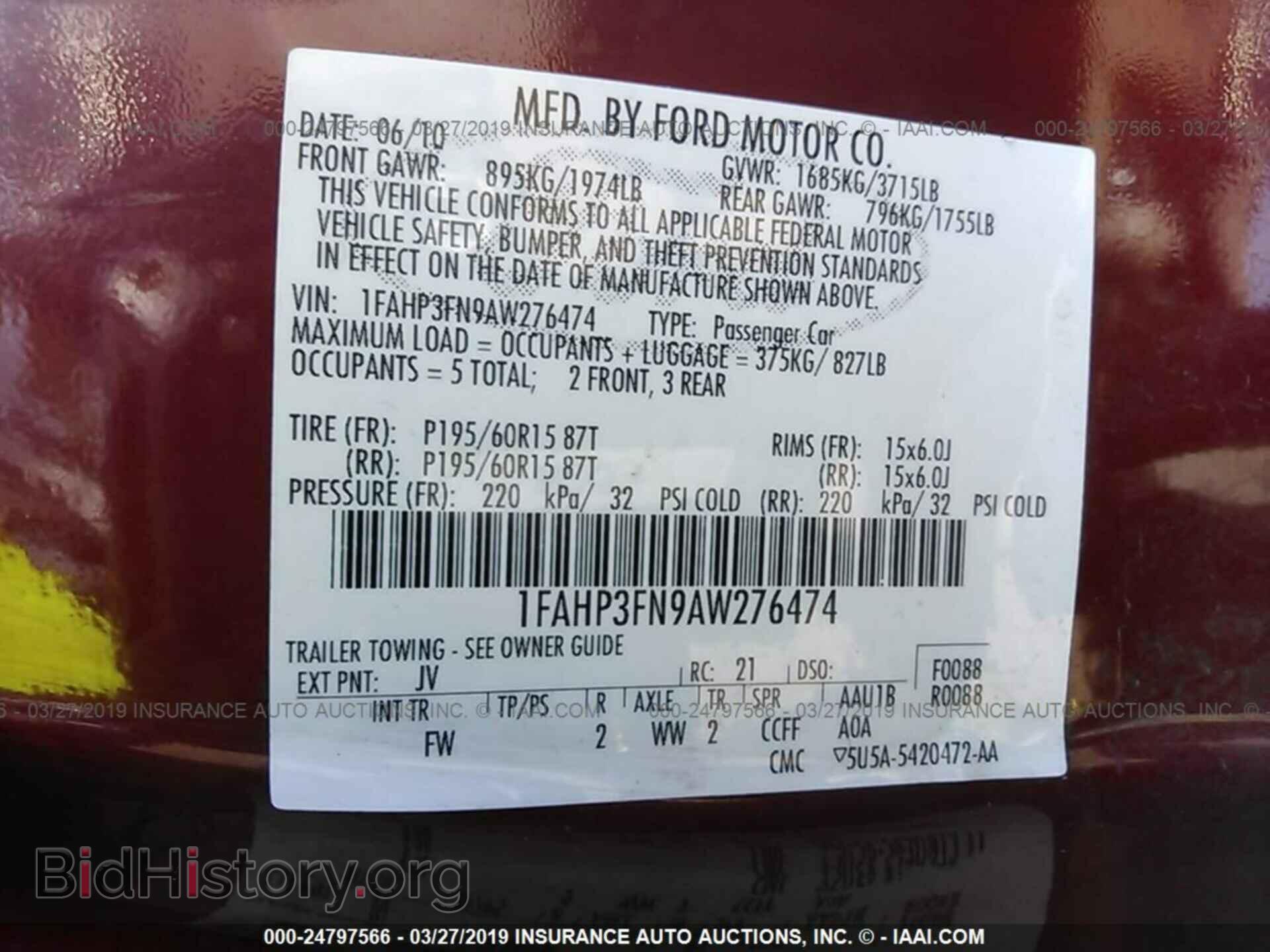 2010 FORD FOCUS - VIN: 1FAHP3FN9AW276474 - Photo 9