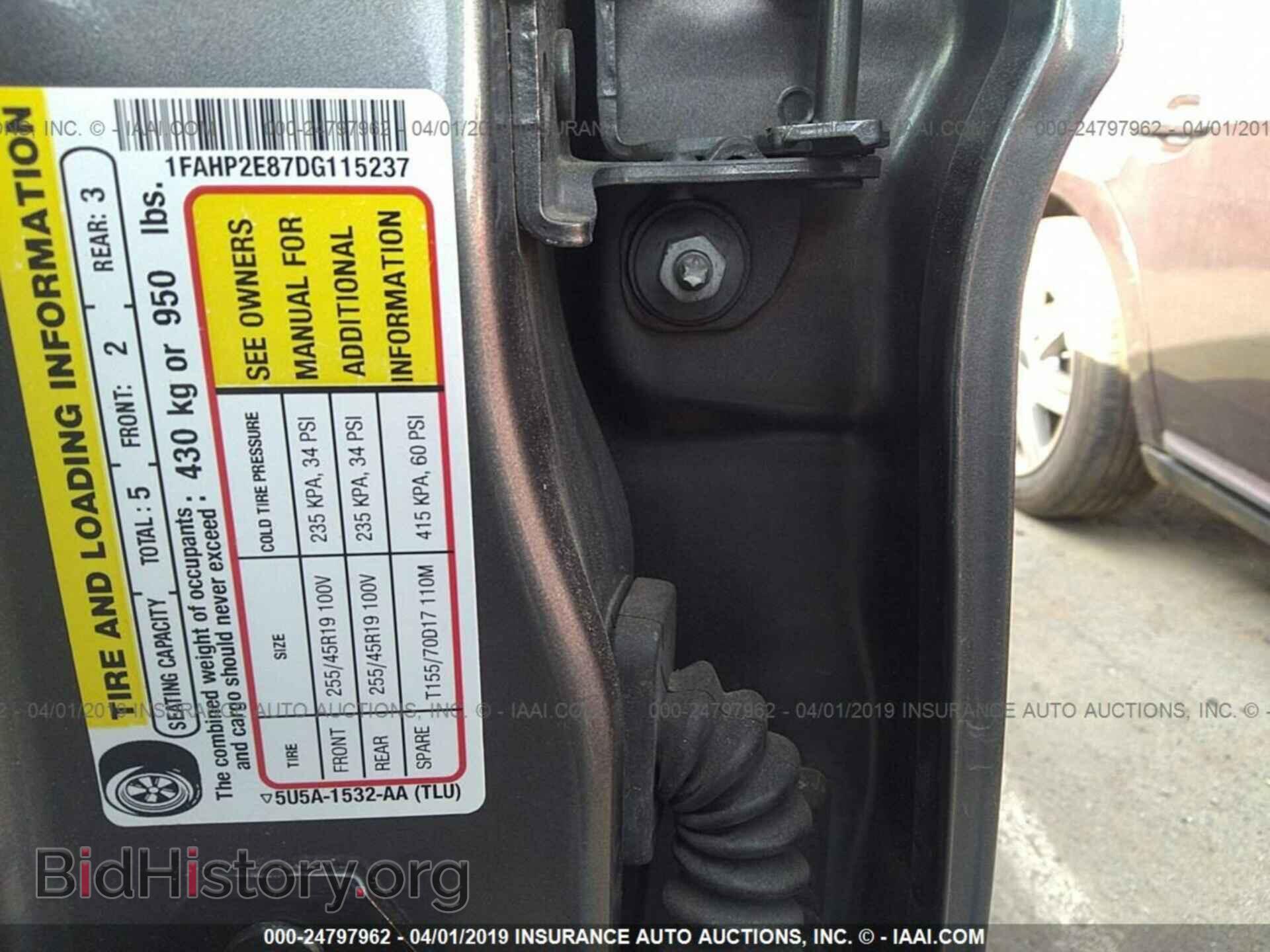 2013 FORD TAURUS - VIN: 1FAHP2E87DG115237 - Фото 9