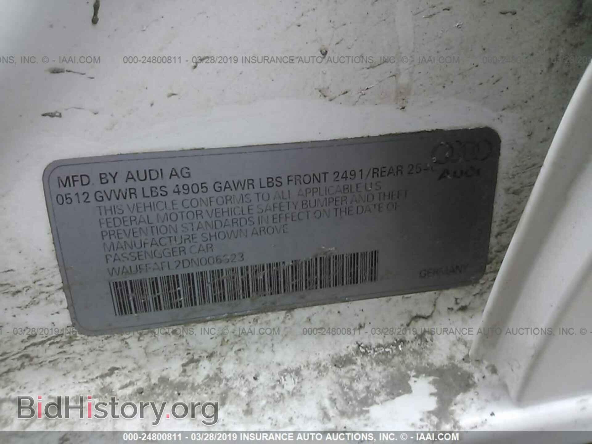 2013 AUDI A4 - VIN: WAUFFAFL2DN006923 - Фото 9
