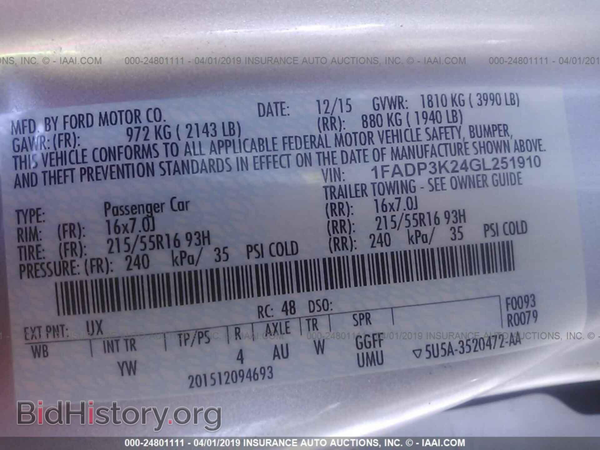 2016 FORD FOCUS - VIN: 1FADP3K24GL251910 - Photo 9