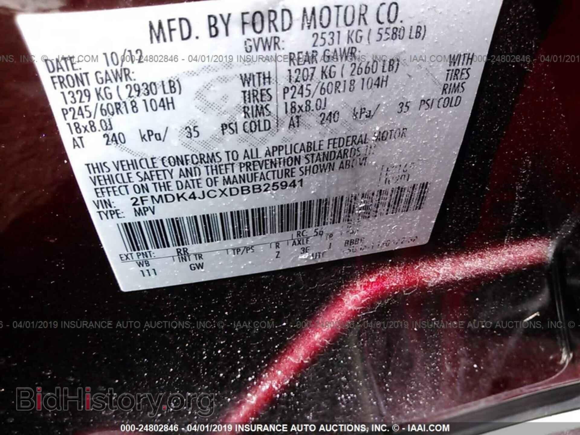 2013 FORD EDGE - VIN: 2FMDK4JCXDBB25941 - Photo 9