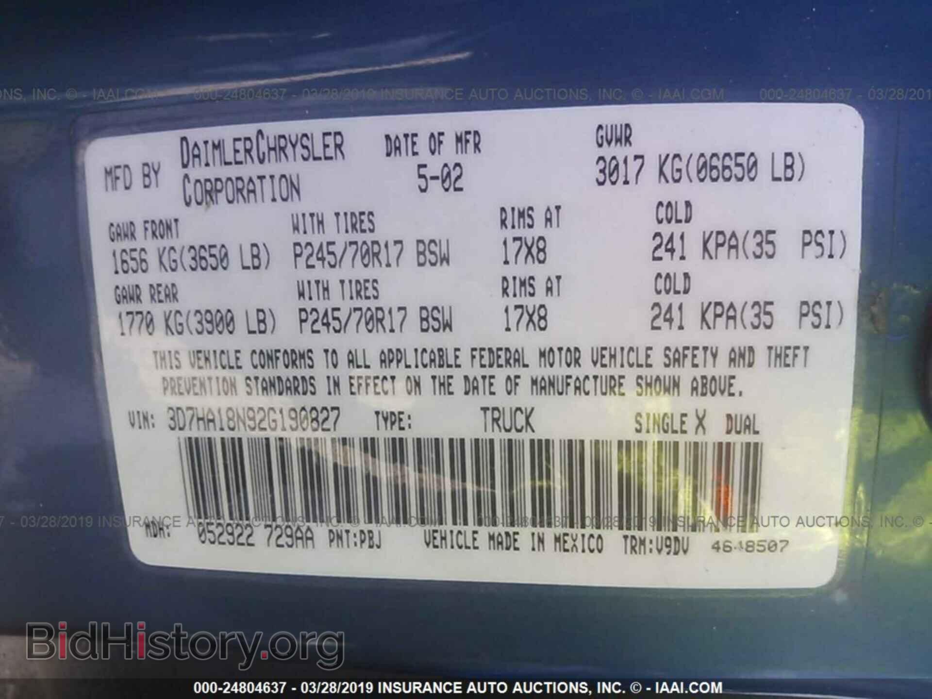 2002 DODGE RAM 1500 - VIN: 3D7HA18N92G190827 - Photo 9