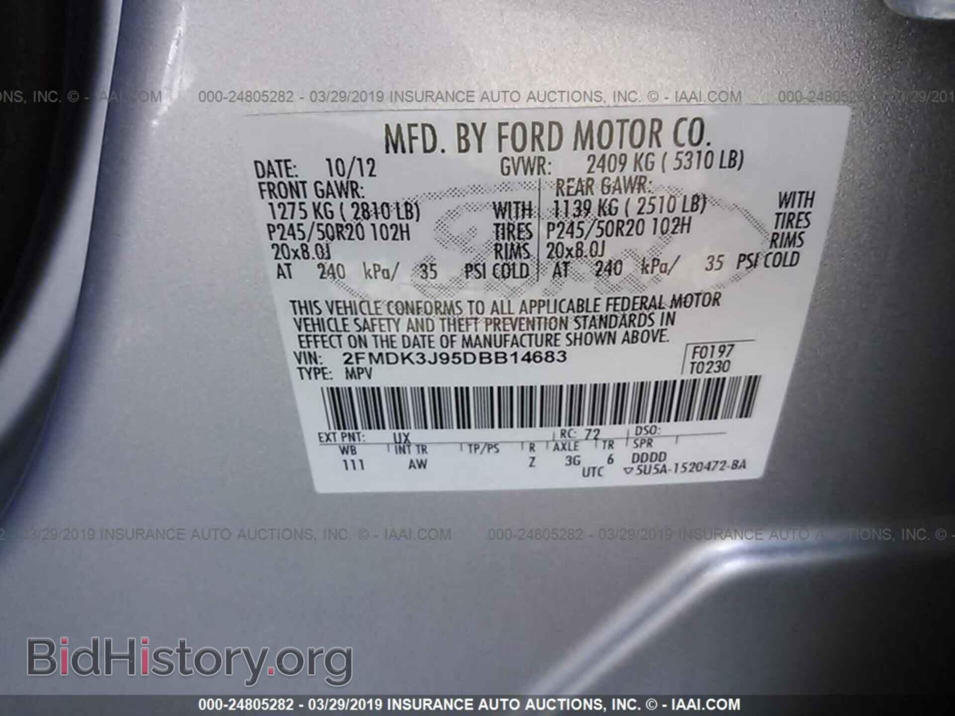 2013 FORD EDGE - VIN: 2FMDK3J95DBB14683 - Photo 9