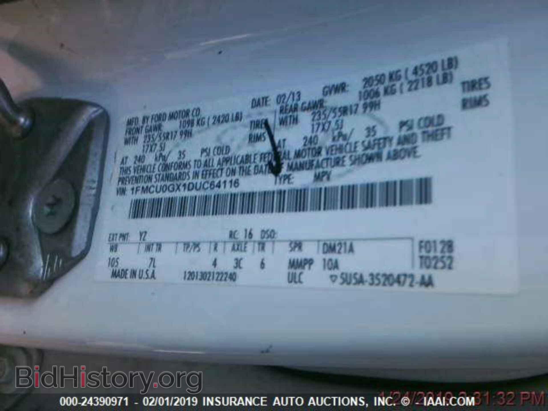 2013 FORD ESCAPE - VIN: 1FMCU0GX1DUC64116 - Photo 9