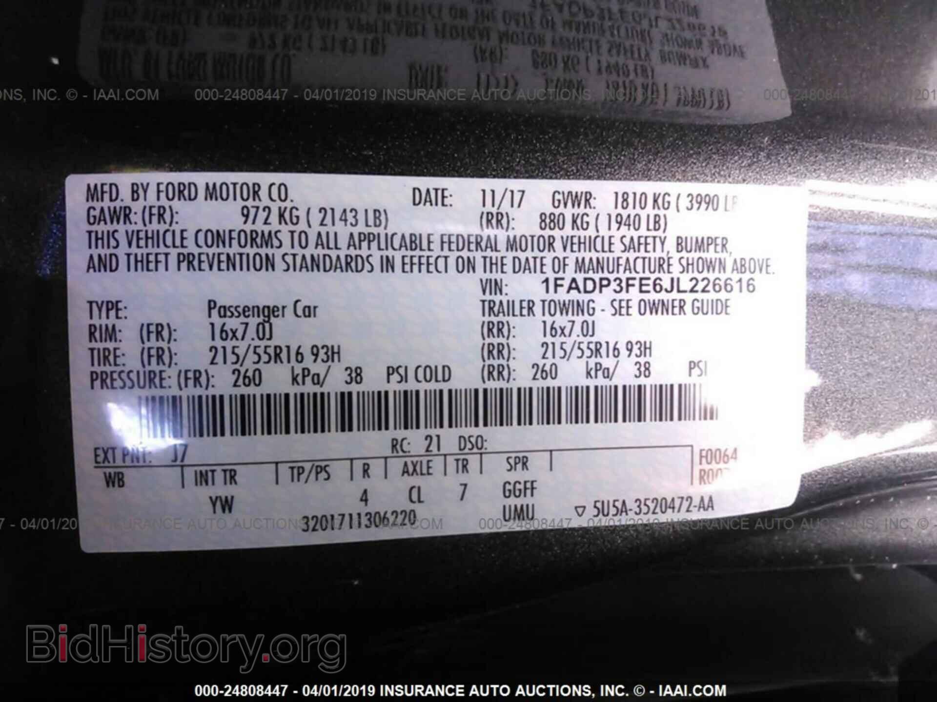 2018 FORD FOCUS - VIN: 1FADP3FE6JL226616 - Фото 9