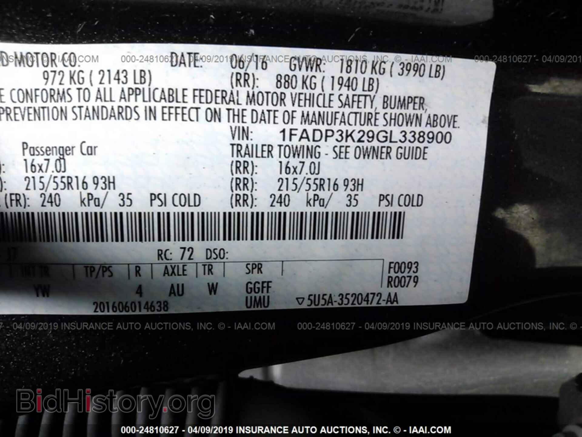 2016 FORD FOCUS - VIN: 1FADP3K29GL338900 - Фото 9