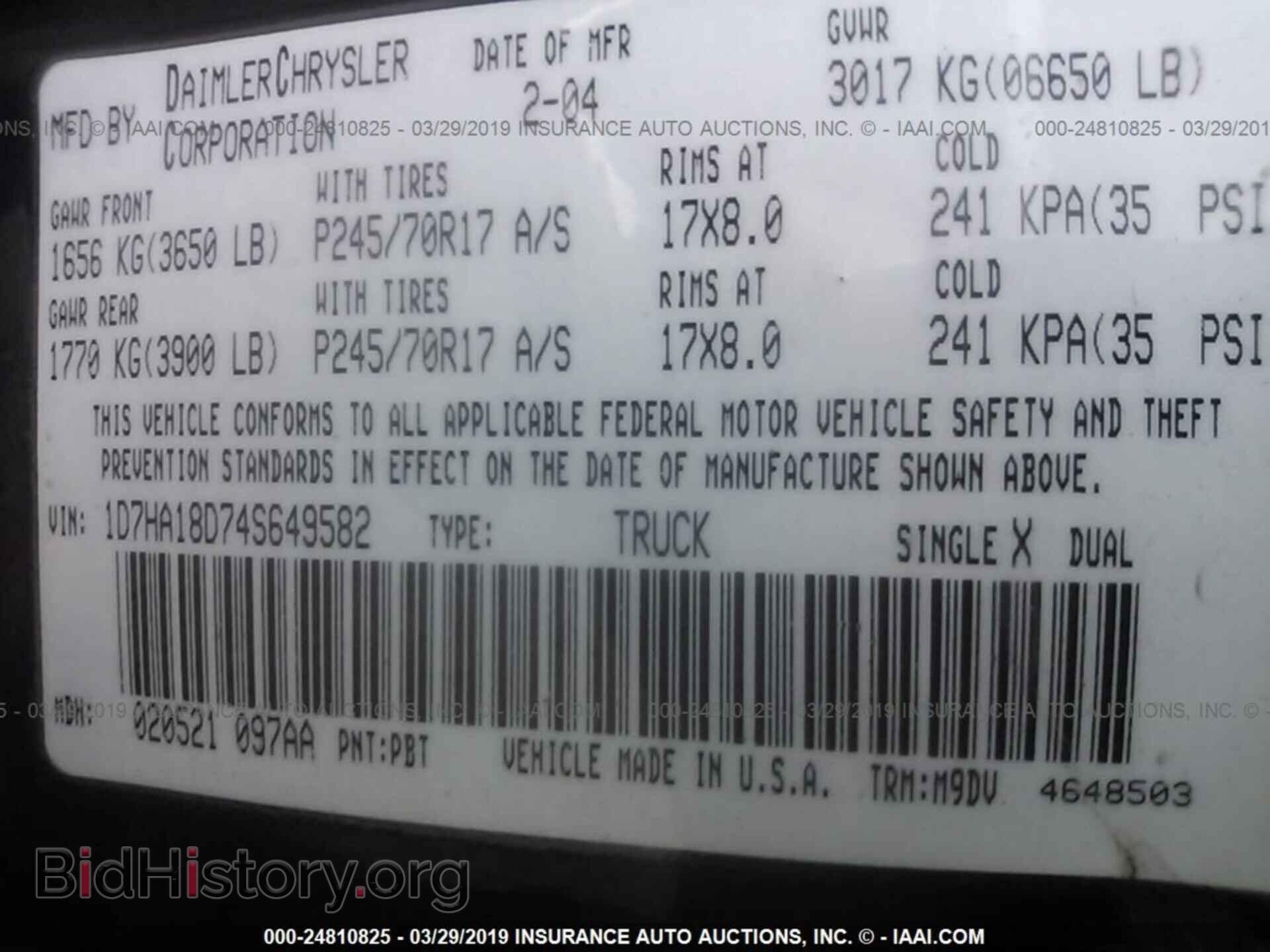 2004 DODGE RAM 1500 - VIN: 1D7HA18D74S649582 - Photo 9