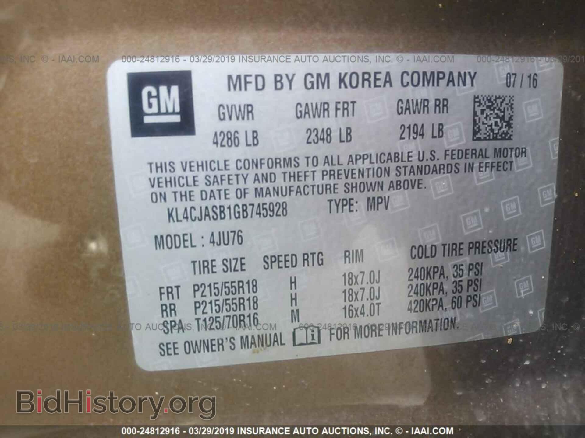 2016 BUICK ENCORE - VIN: KL4CJASB1GB745928 - Photo 9