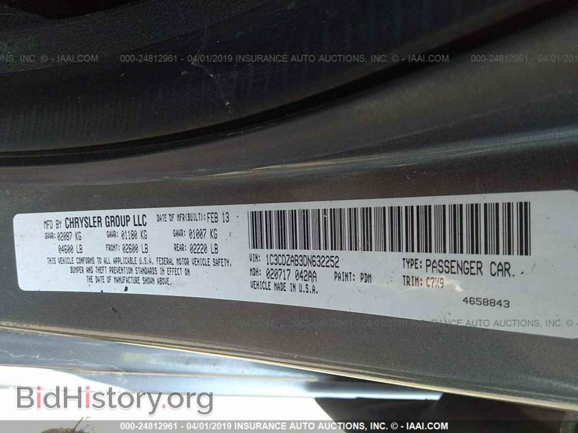 2013 DODGE AVENGER - VIN: 1C3CDZAB3DN632252 - Фото 9