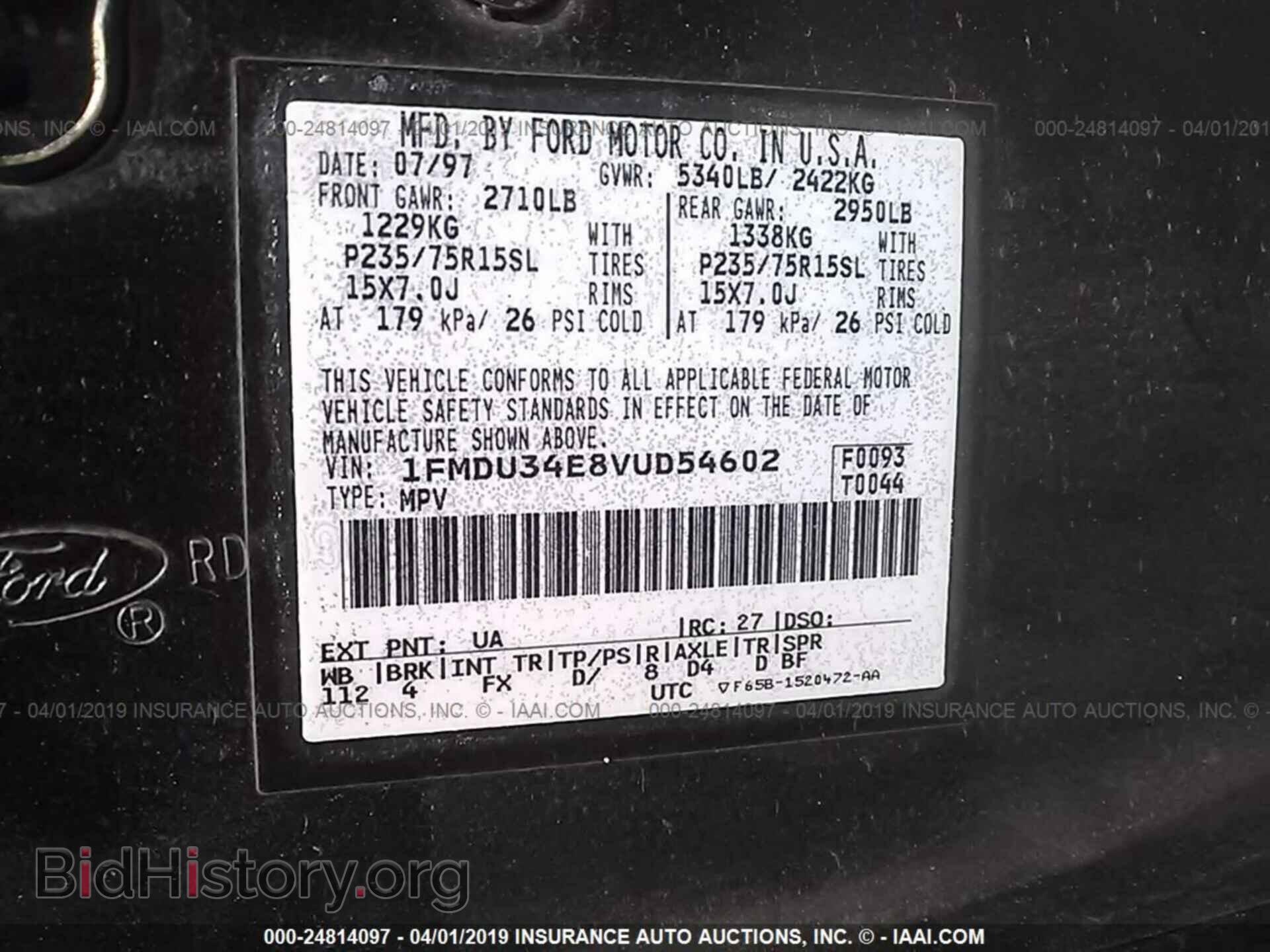 1997 FORD EXPLORER - VIN: 1FMDU34E8VUD54602 - Photo 9