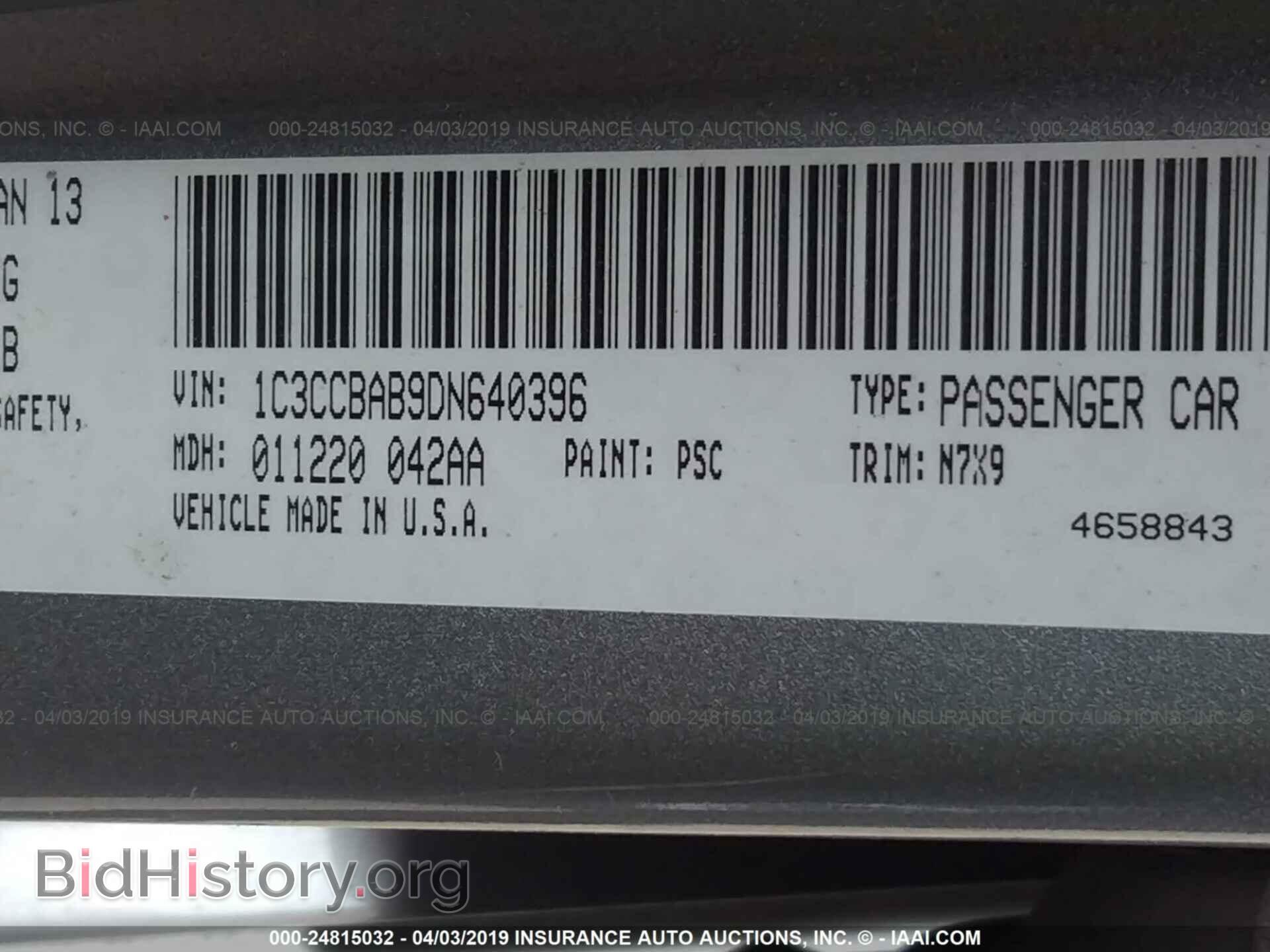 2013 CHRYSLER 200 - VIN: 1C3CCBAB9DN640396 - Фото 9