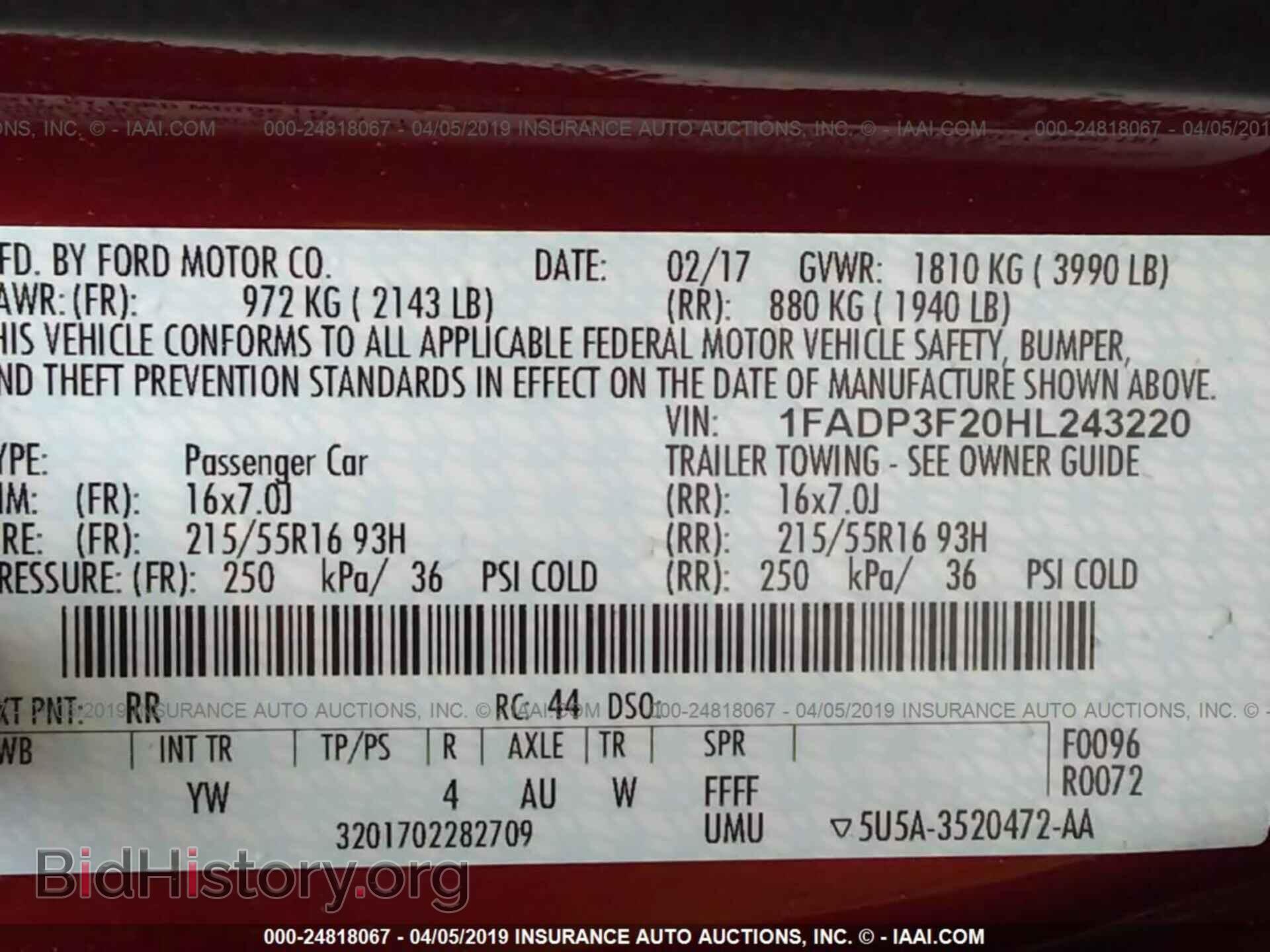 2017 FORD FOCUS - VIN: 1FADP3F20HL243220 - Photo 9