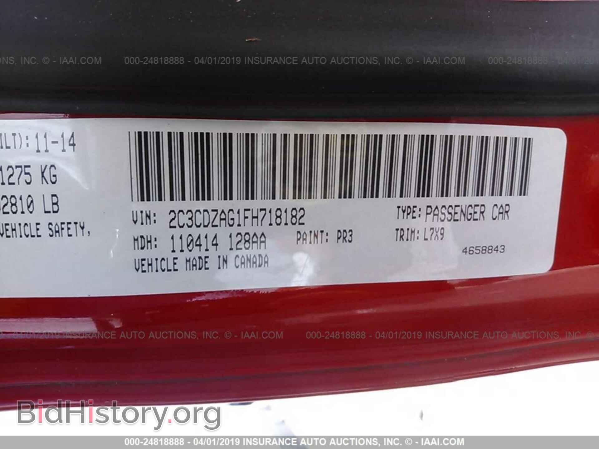 2015 DODGE CHALLENGER - VIN: 2C3CDZAG1FH718182 - Photo 9