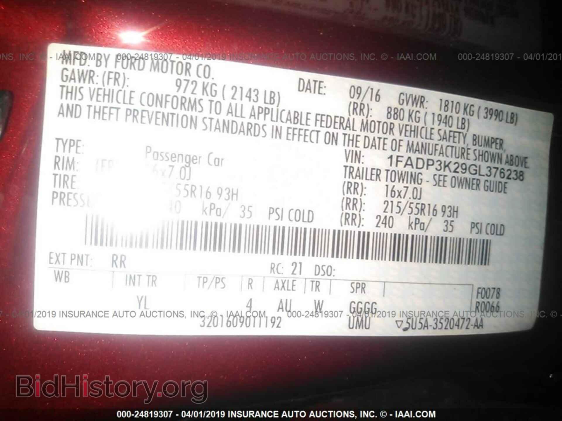 2016 FORD FOCUS - VIN: 1FADP3K29GL376238 - Photo 9