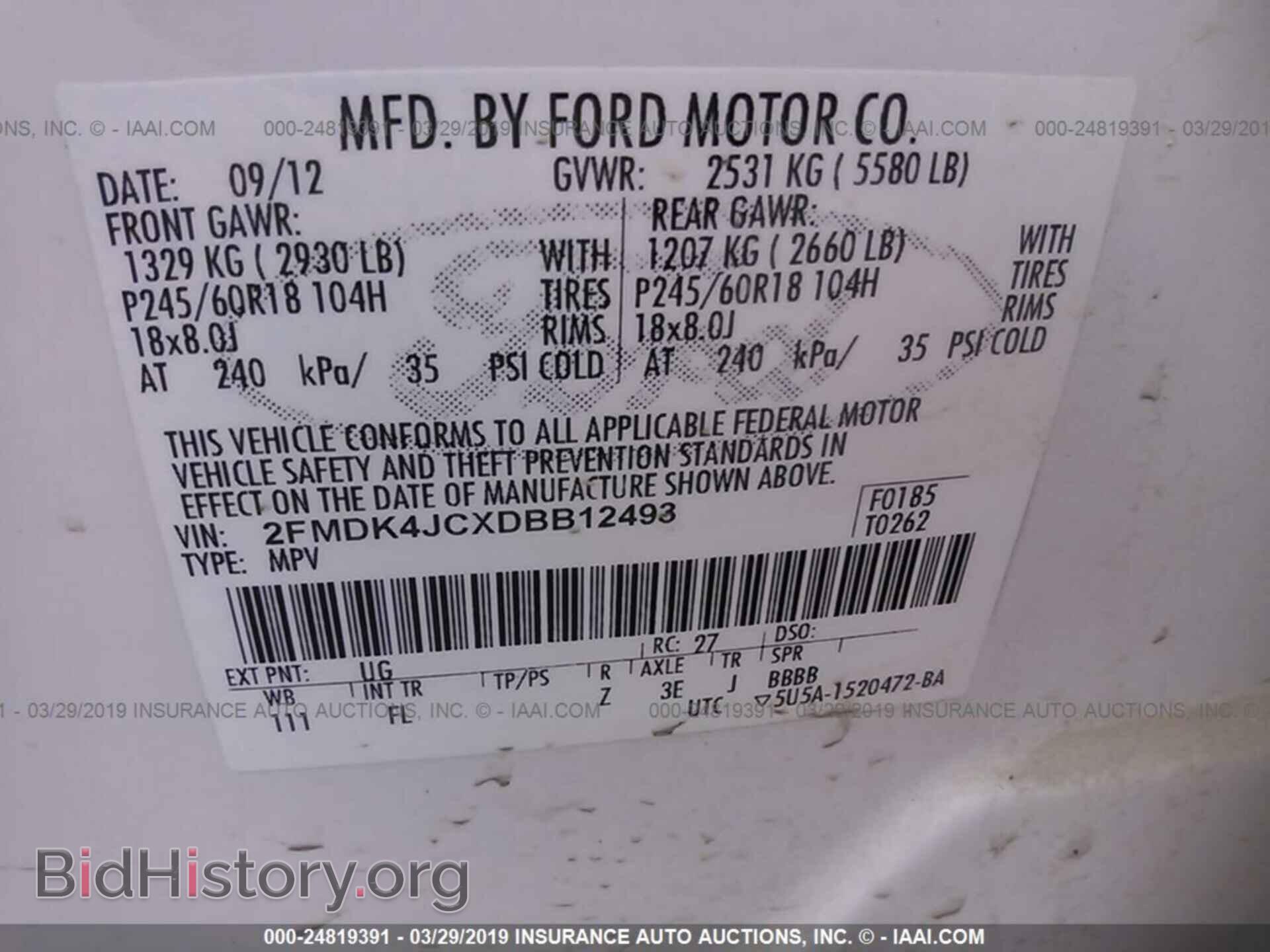 2013 FORD EDGE - VIN: 2FMDK4JCXDBB12493 - Photo 9