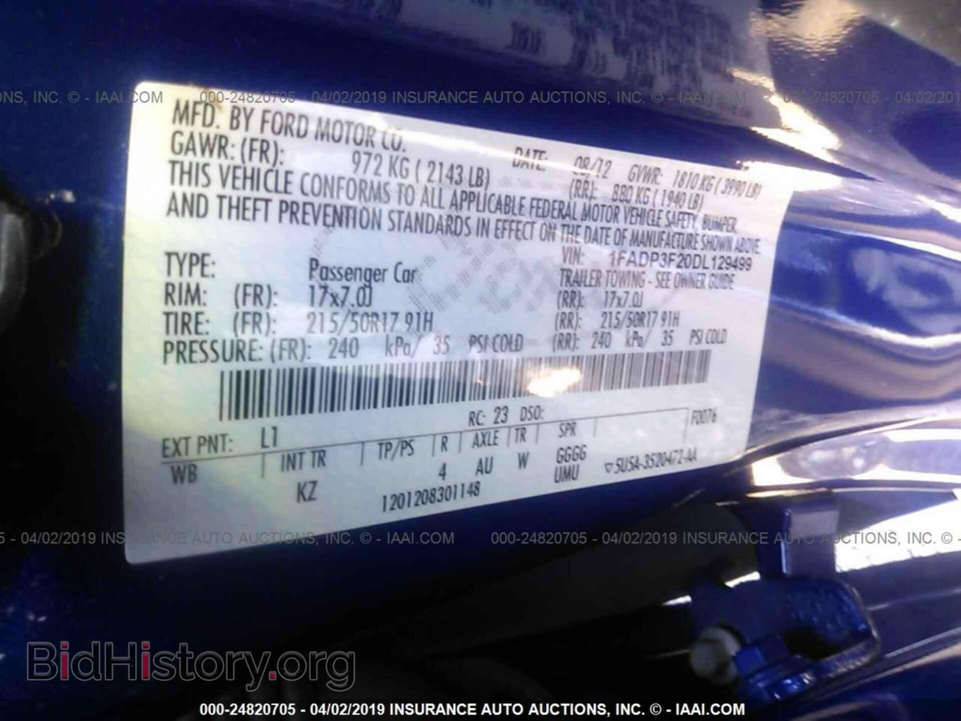 2013 FORD FOCUS - VIN: 1FADP3F20DL129499 - Фото 9