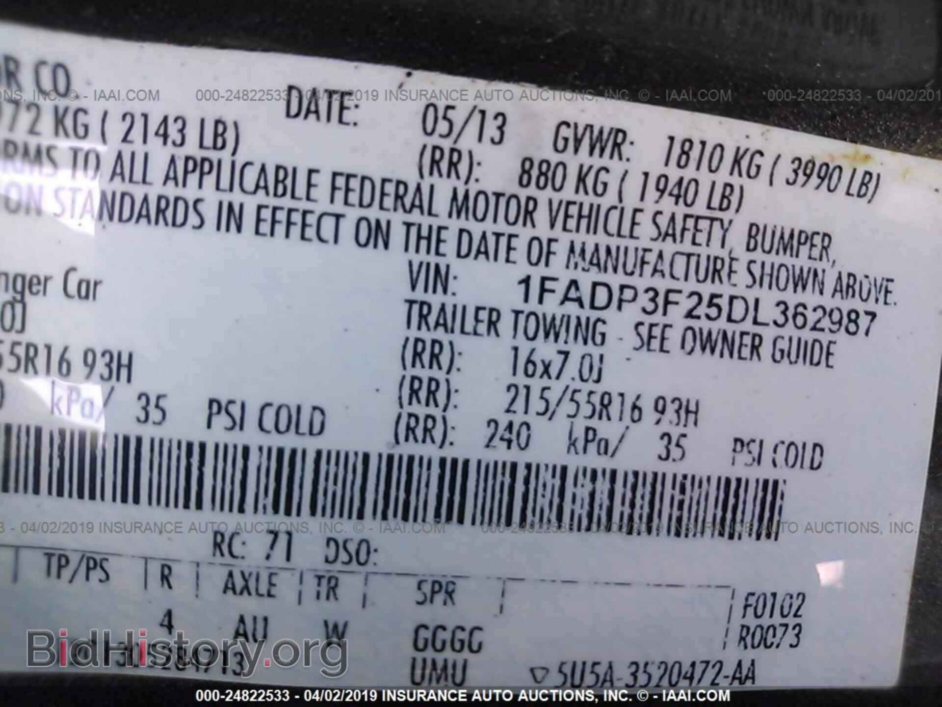2013 FORD FOCUS - VIN: 1FADP3F25DL362987 - Photo 9