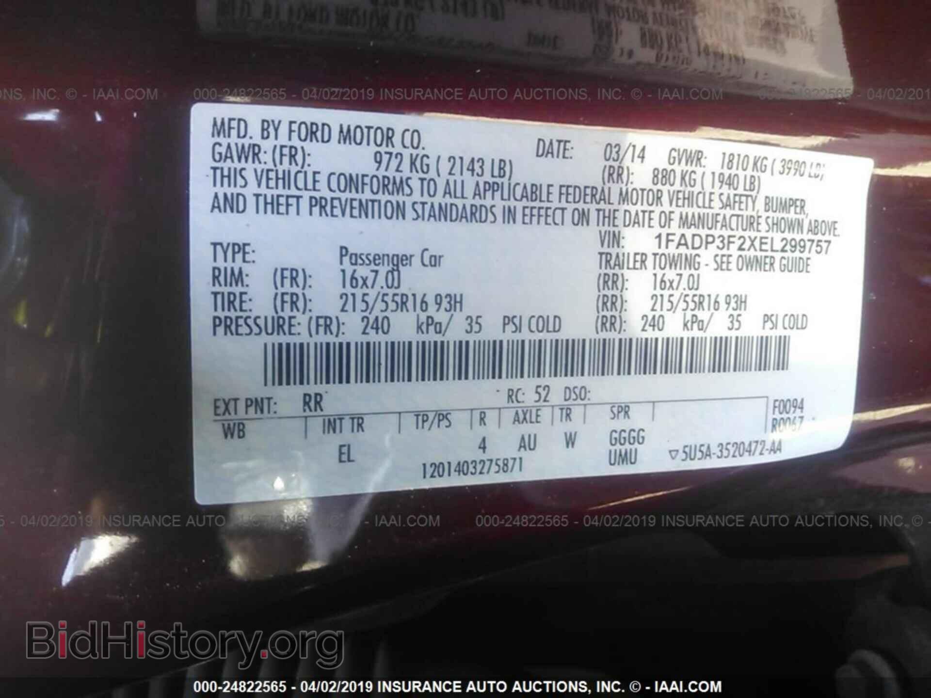 2014 FORD FOCUS - VIN: 1FADP3F2XEL299757 - Фото 9