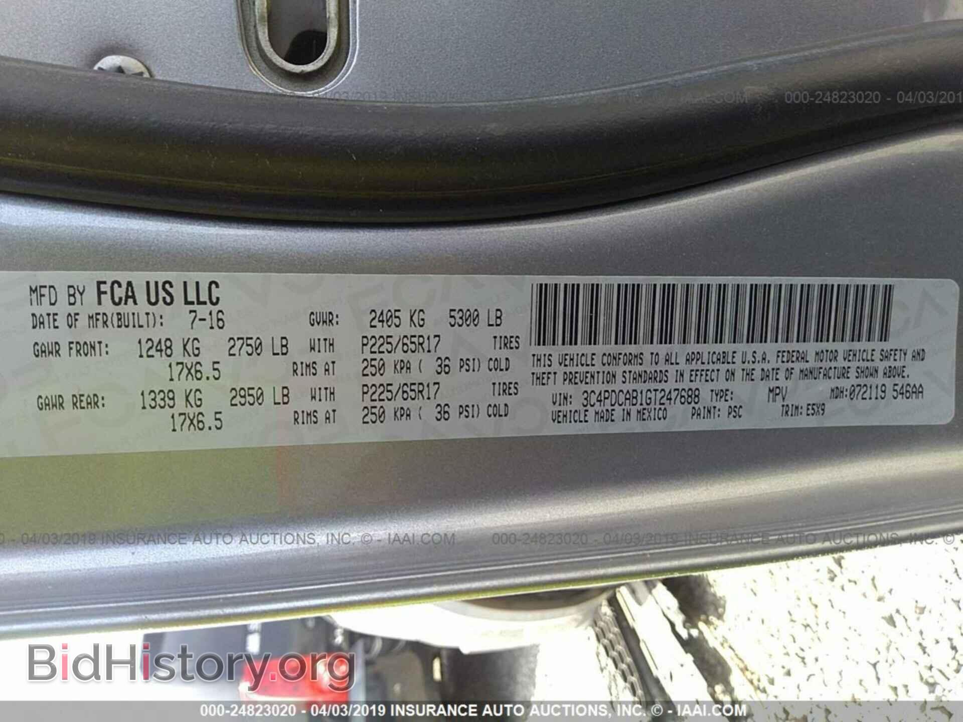 2016 DODGE JOURNEY - VIN: 3C4PDCAB1GT247688 - Photo 9