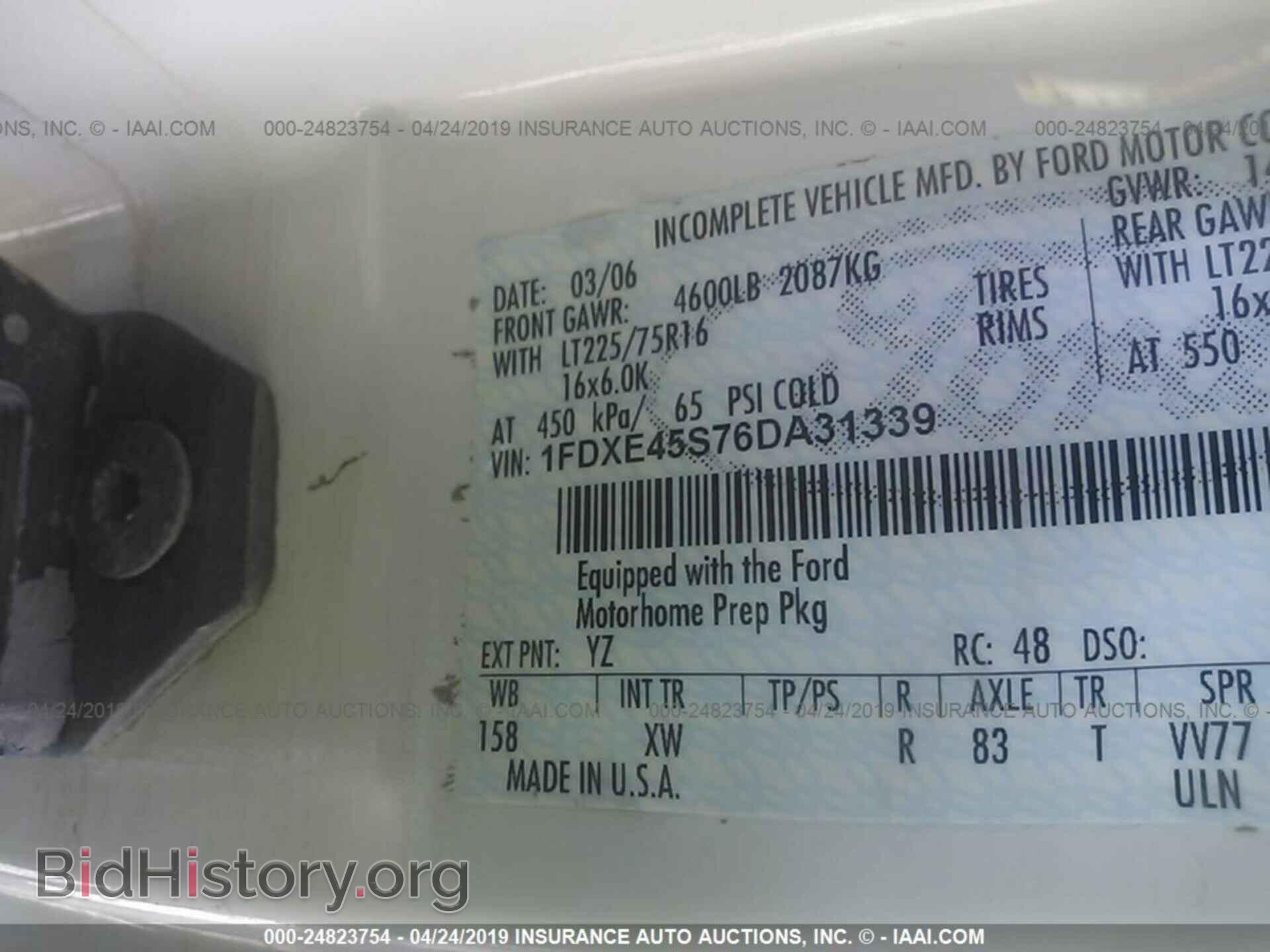 2006 FORD ECONOLINE - VIN: 1FDXE45S76DA31339 - Фото 9