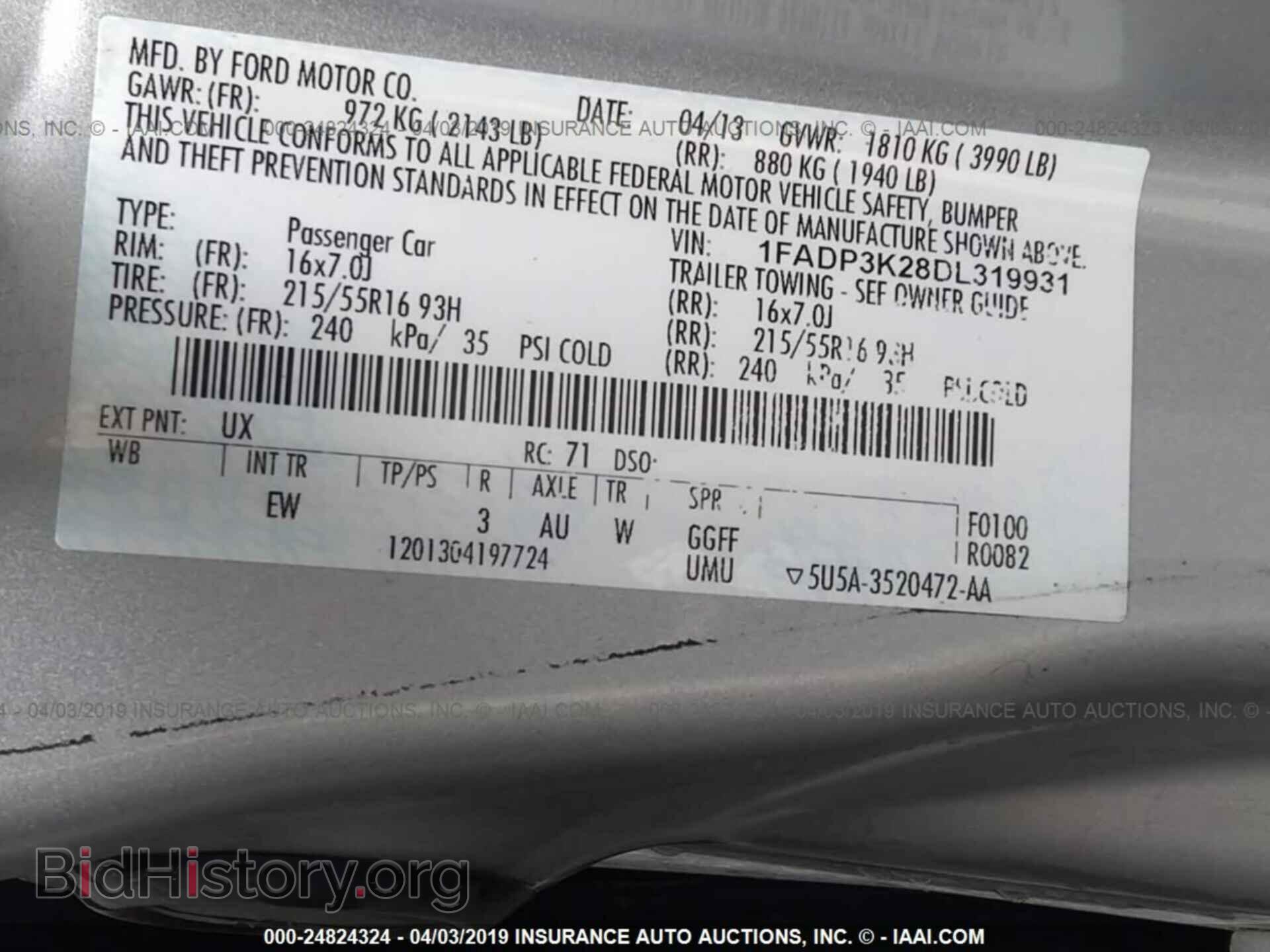 2013 FORD FOCUS - VIN: 1FADP3K28DL319931 - Photo 9