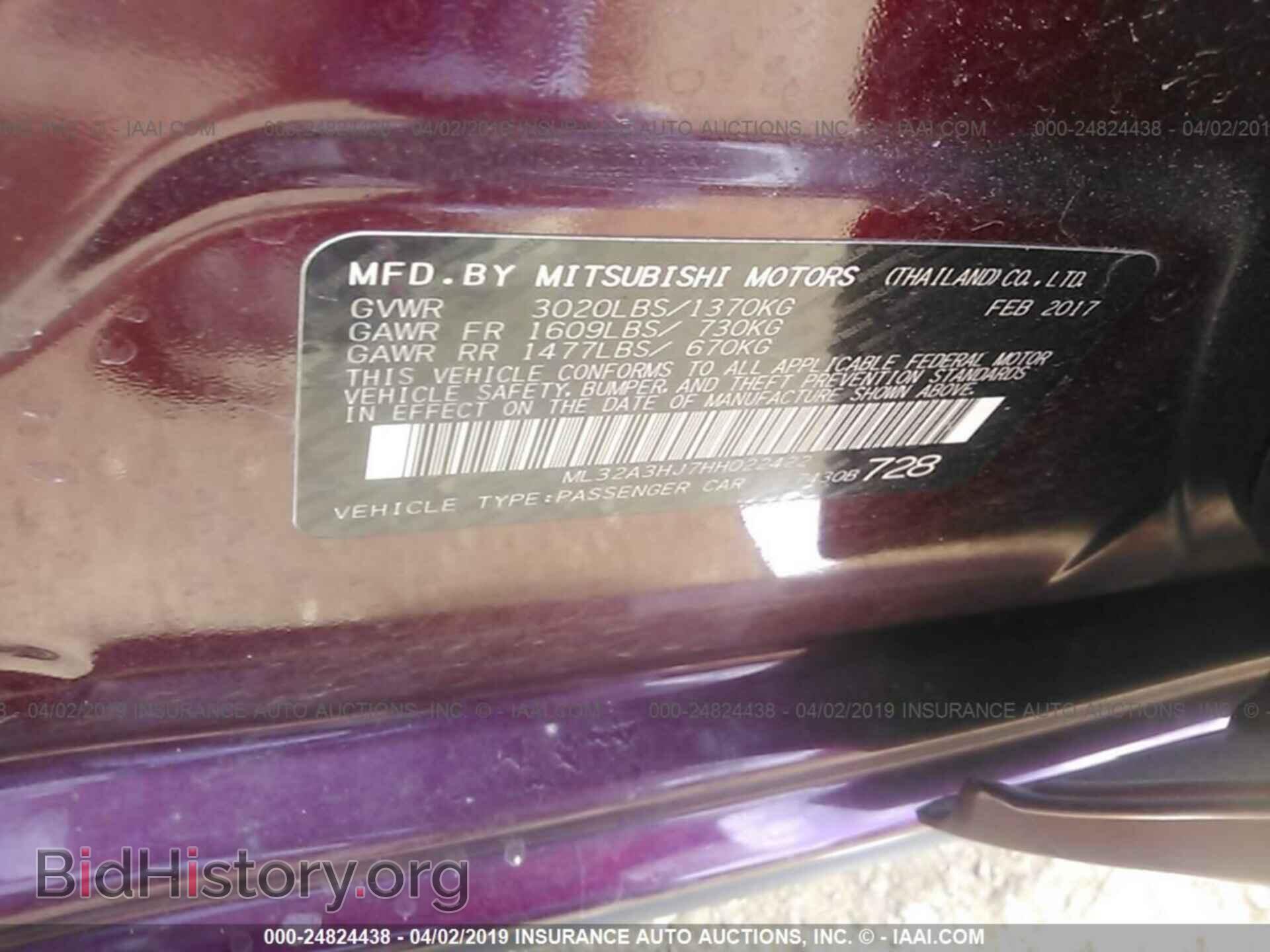 2017 MITSUBISHI MIRAGE - VIN: ML32A3HJ7HH022422 - Фото 9