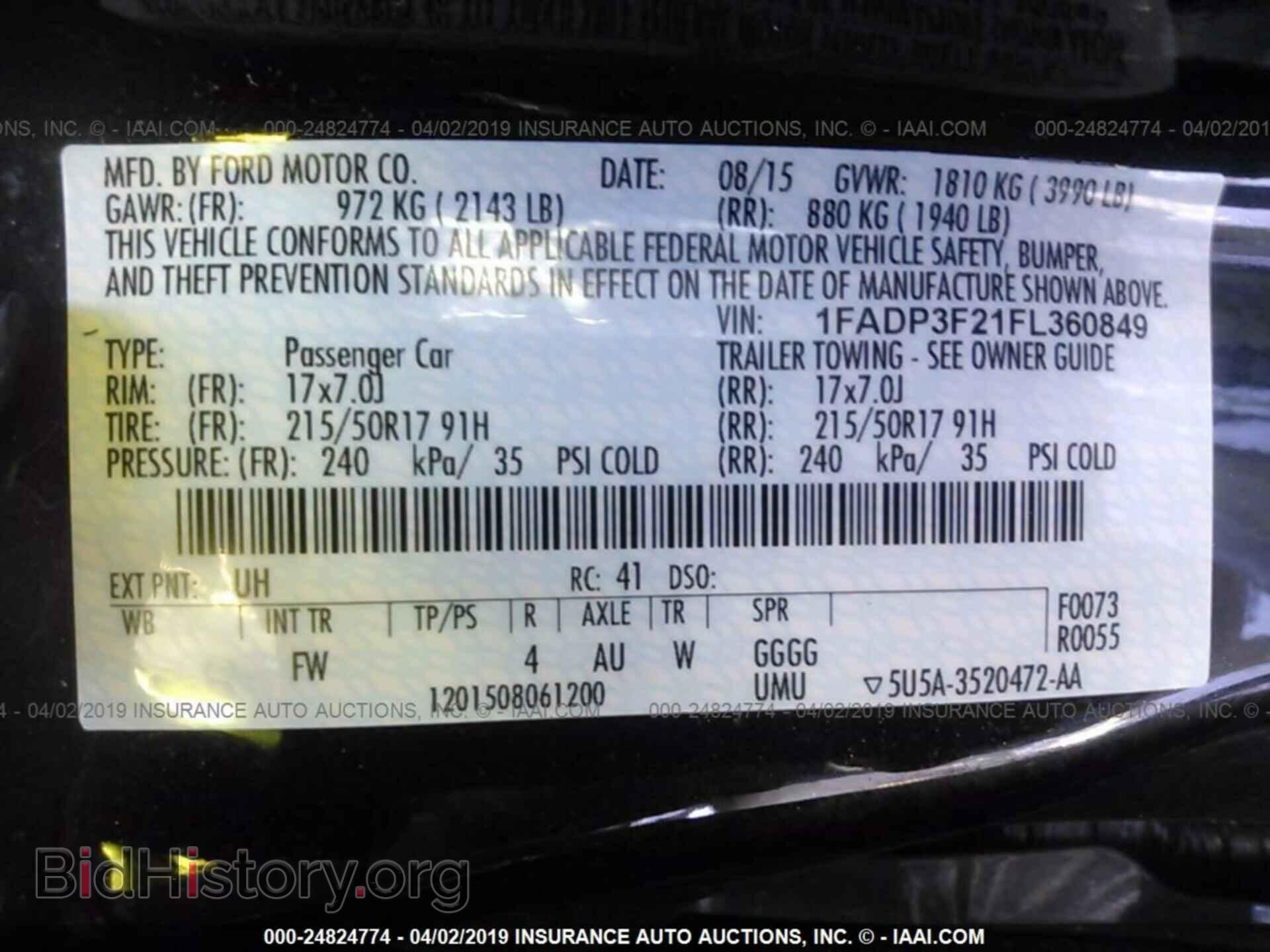 2015 FORD FOCUS - VIN: 1FADP3F21FL360849 - Photo 9