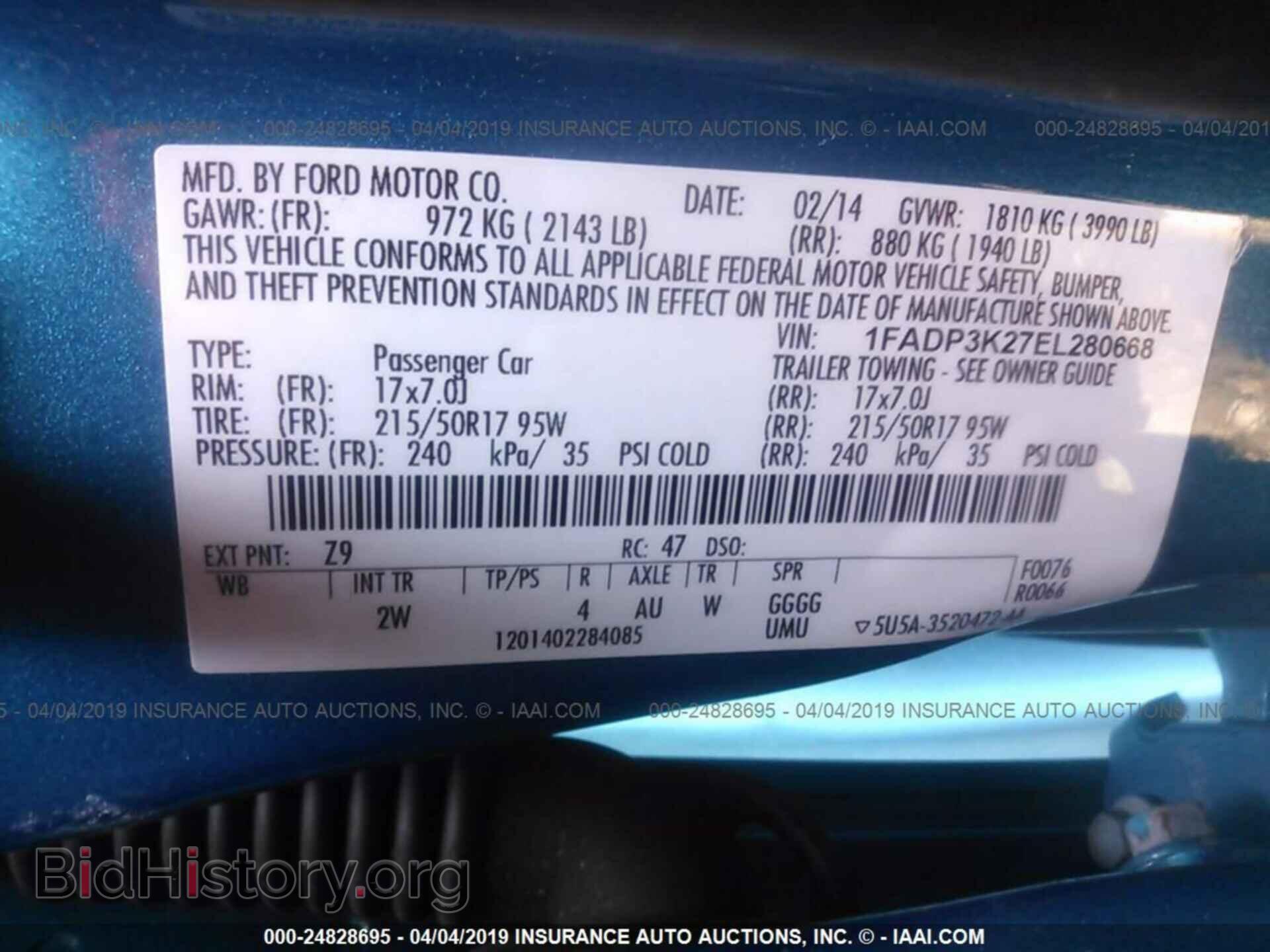 2014 FORD FOCUS - VIN: 1FADP3K27EL280668 - Photo 9