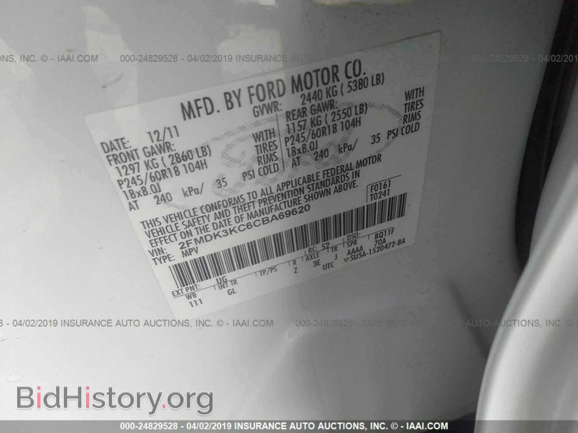 2012 FORD EDGE - VIN: 2FMDK3KC6CBA69620 - Photo 9
