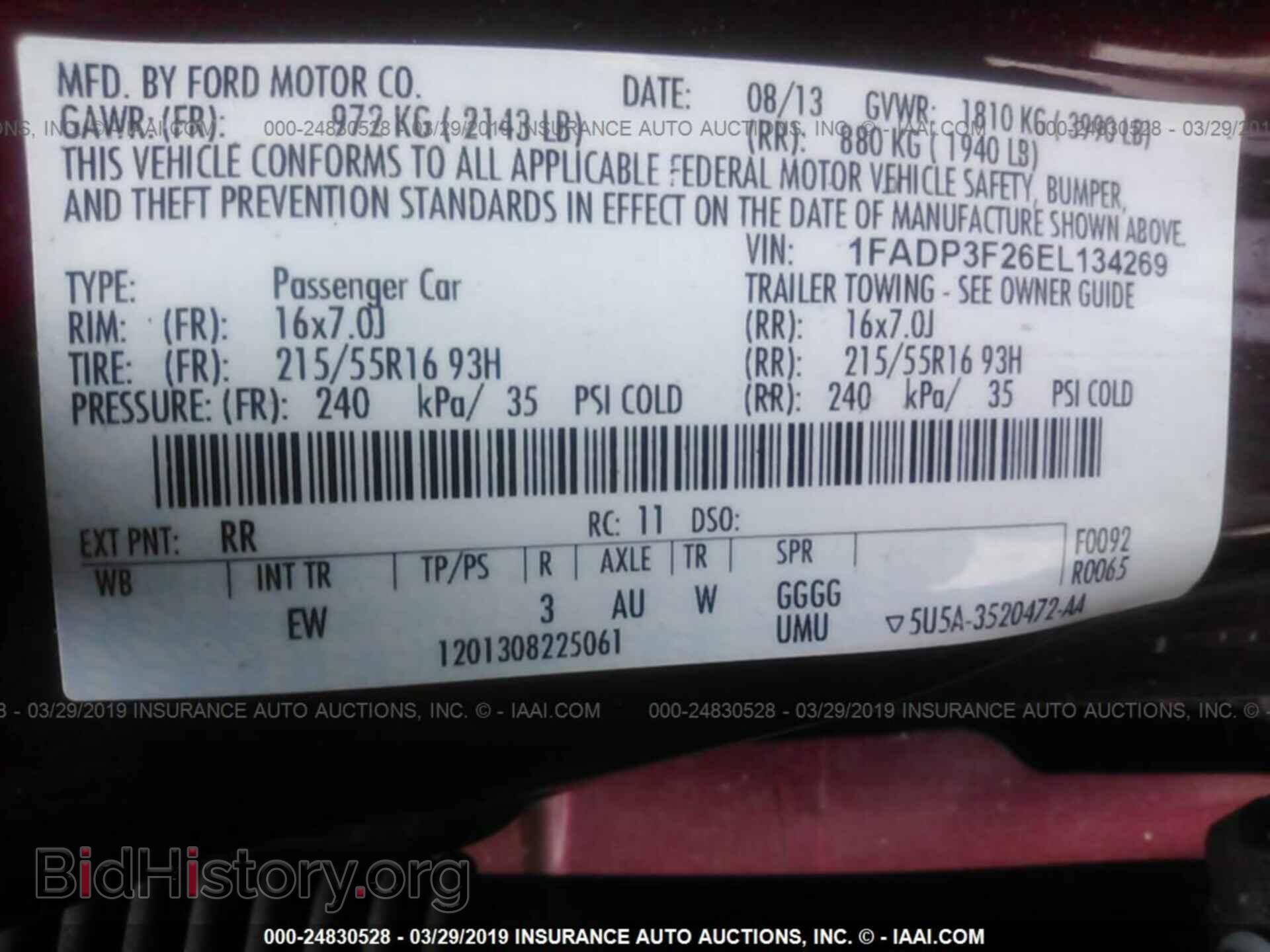 2014 FORD FOCUS - VIN: 1FADP3F26EL134269 - Фото 9