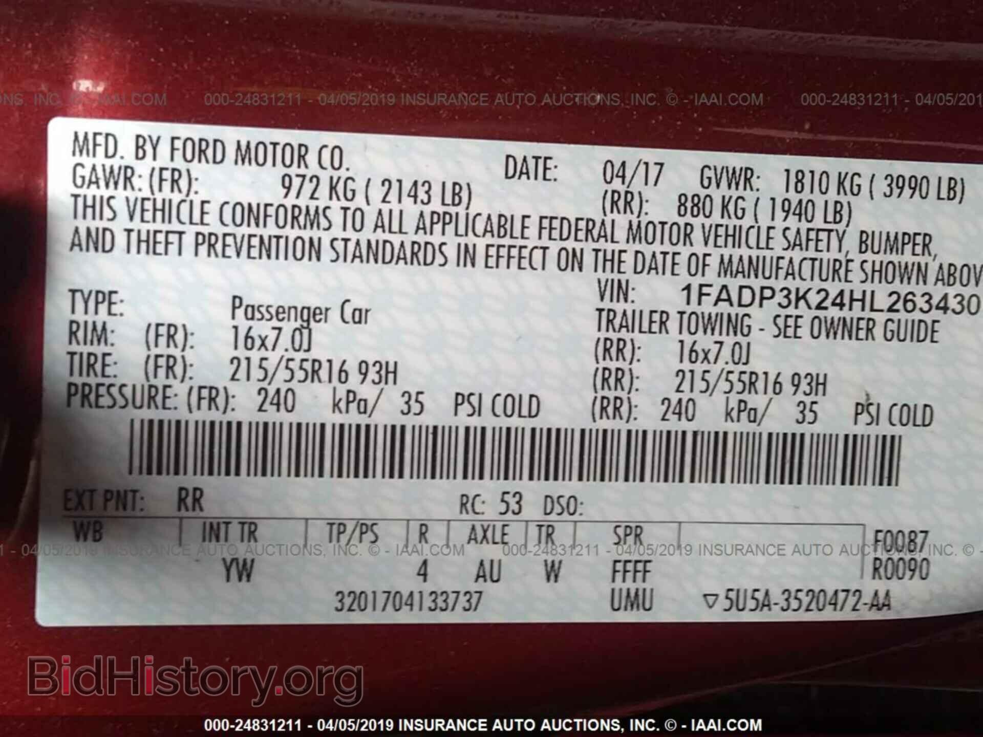 2017 FORD FOCUS - VIN: 1FADP3K24HL263430 - Photo 9