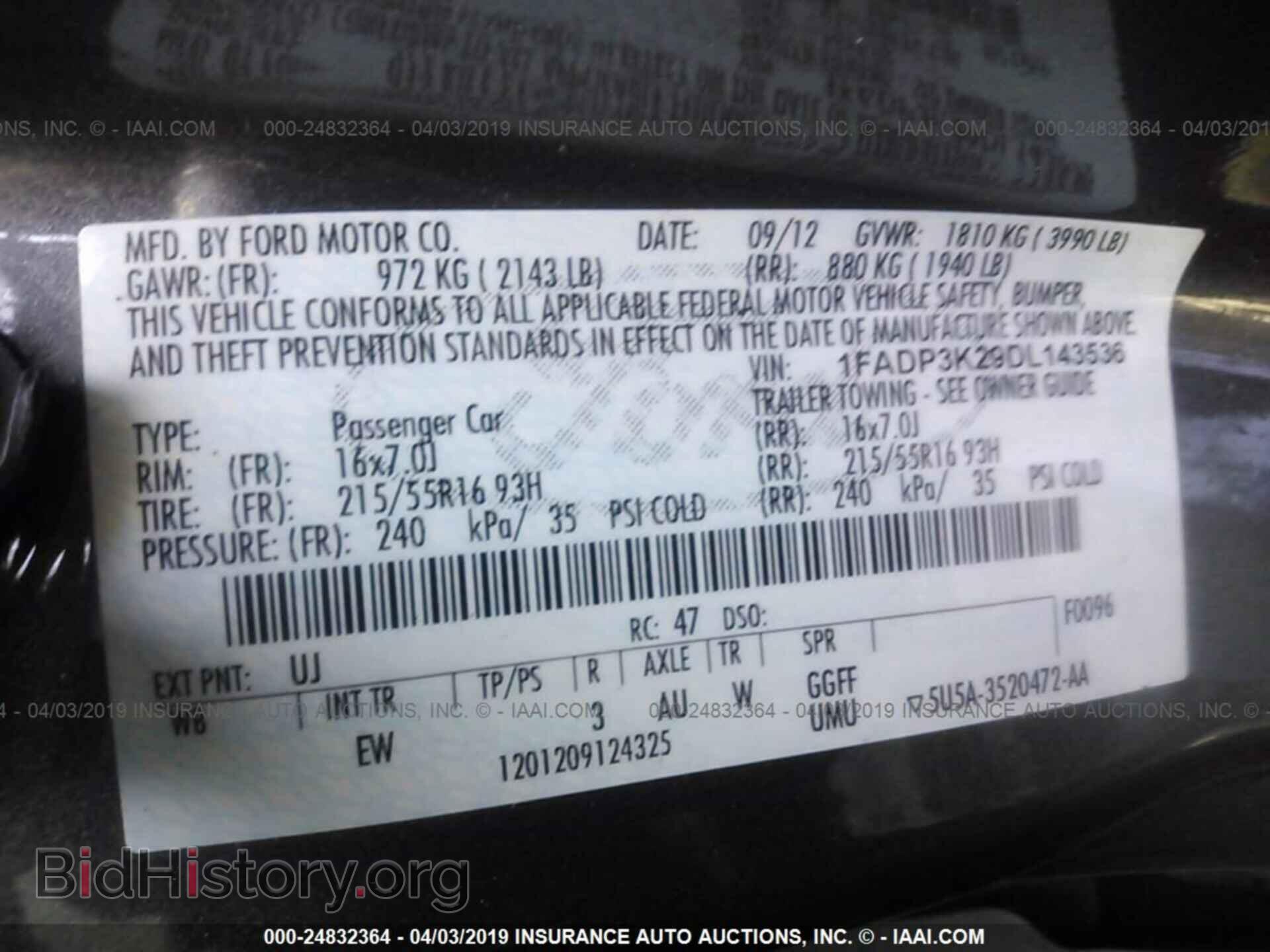 2013 FORD FOCUS - VIN: 1FADP3K29DL143536 - Фото 9
