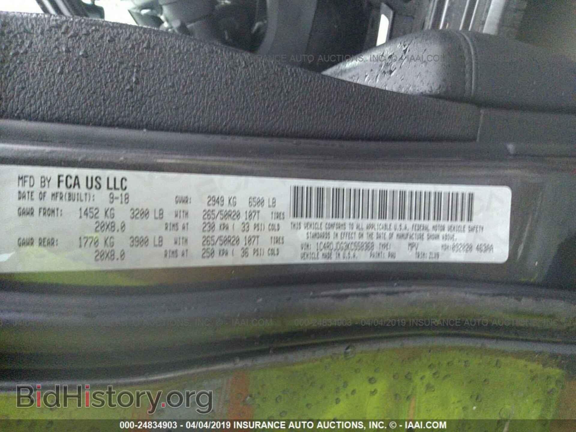 2019 DODGE DURANGO - VIN: 1C4RDJDG3KC558368 - Фото 9