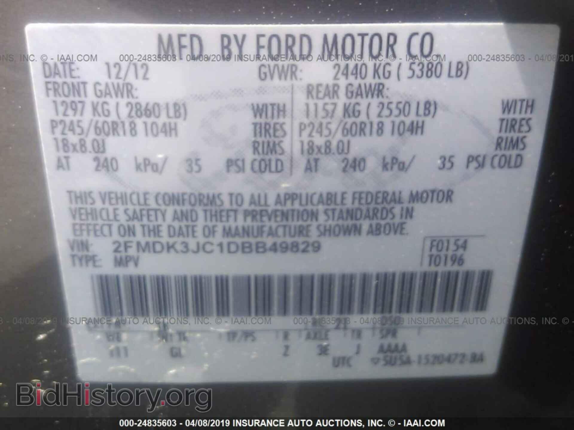 2013 FORD EDGE - VIN: 2FMDK3JC1DBB49829 - Photo 9