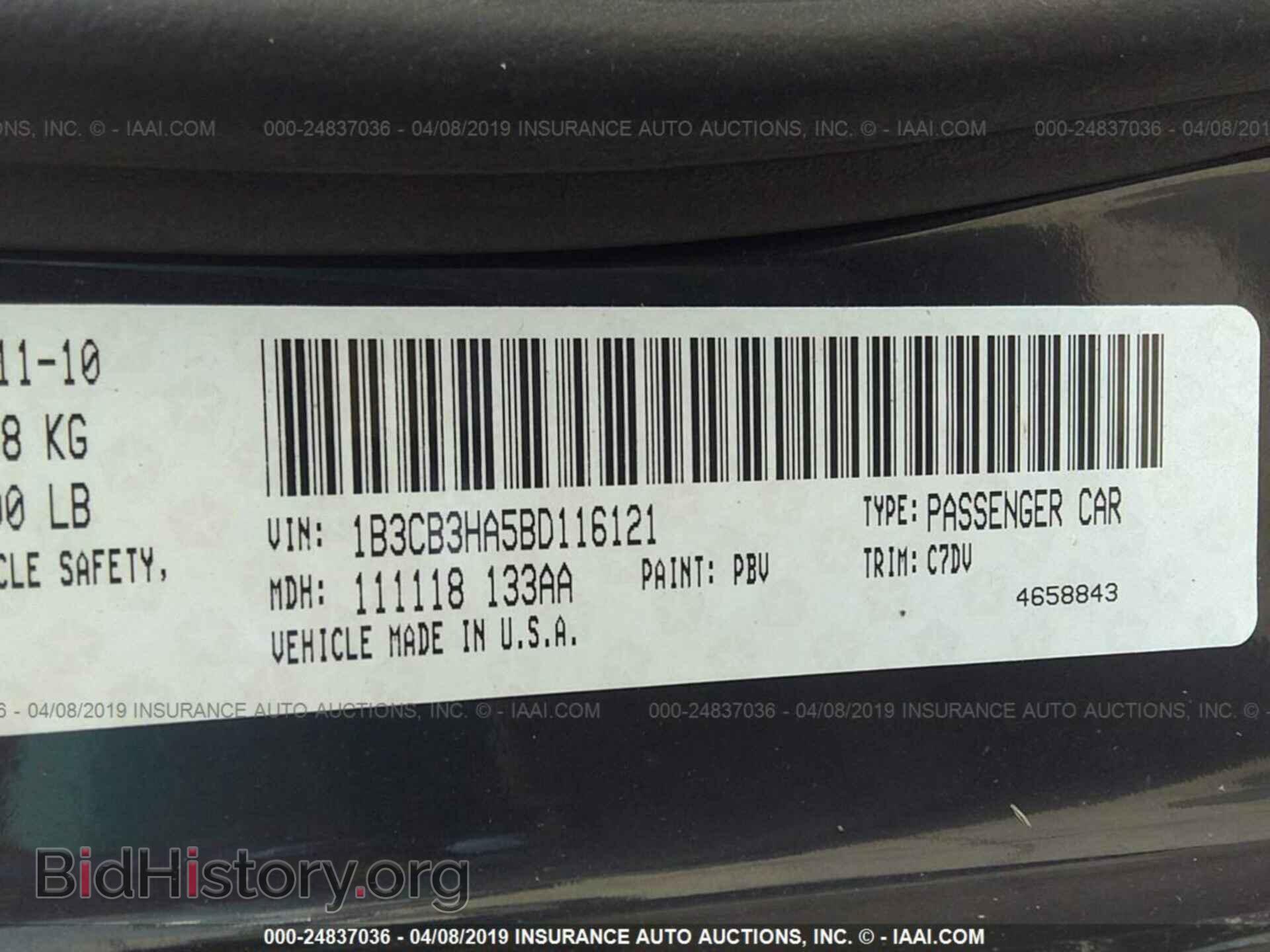 2011 DODGE CALIBER - VIN: 1B3CB3HA5BD116121 - Фото 9