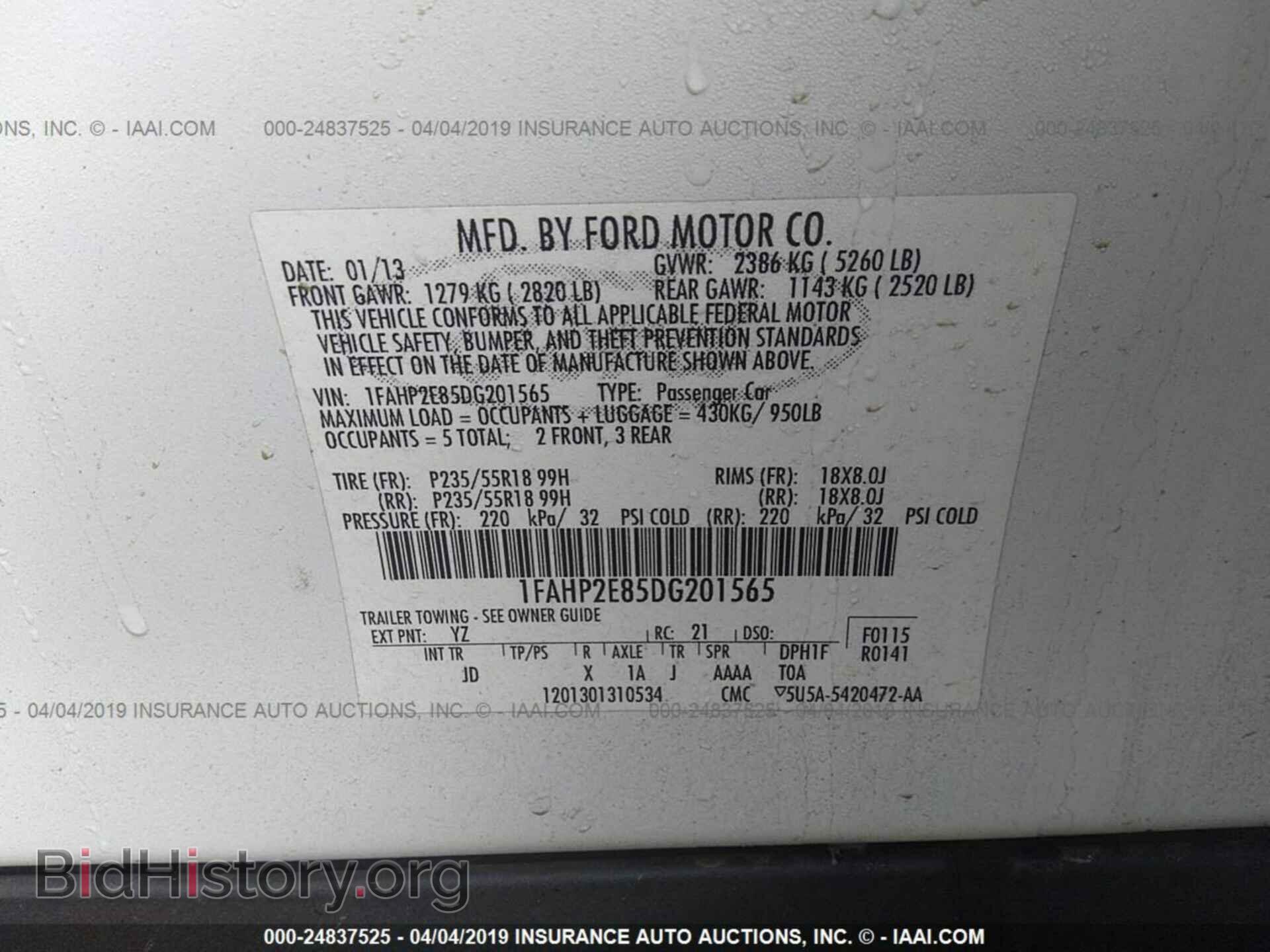 2013 FORD TAURUS - VIN: 1FAHP2E85DG201565 - Photo 9