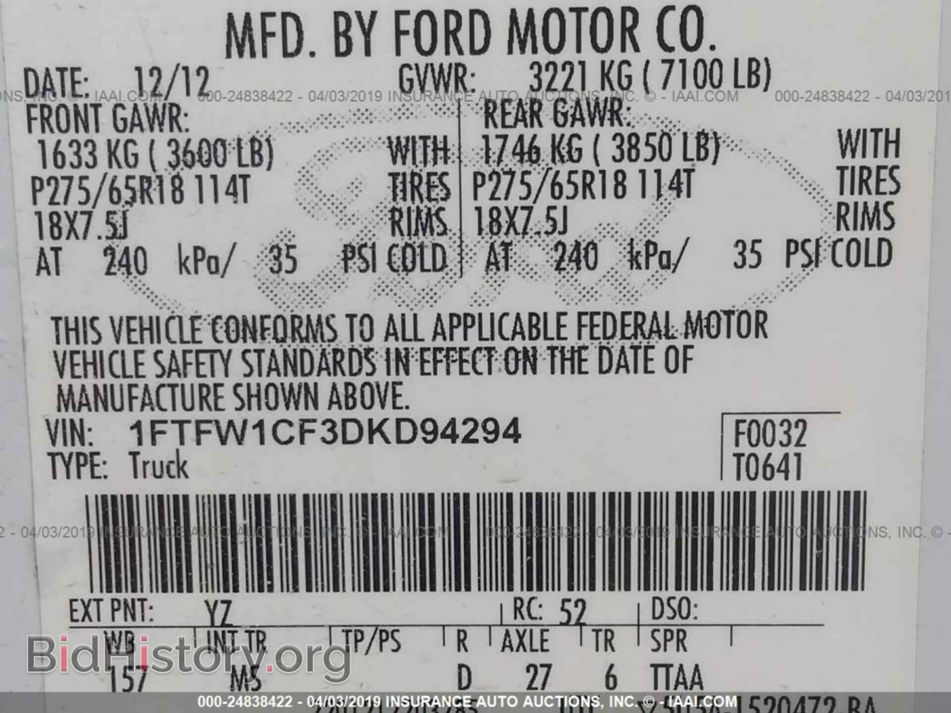 2013 FORD F150 - VIN: 1FTFW1CF3DKD94294 - Photo 9